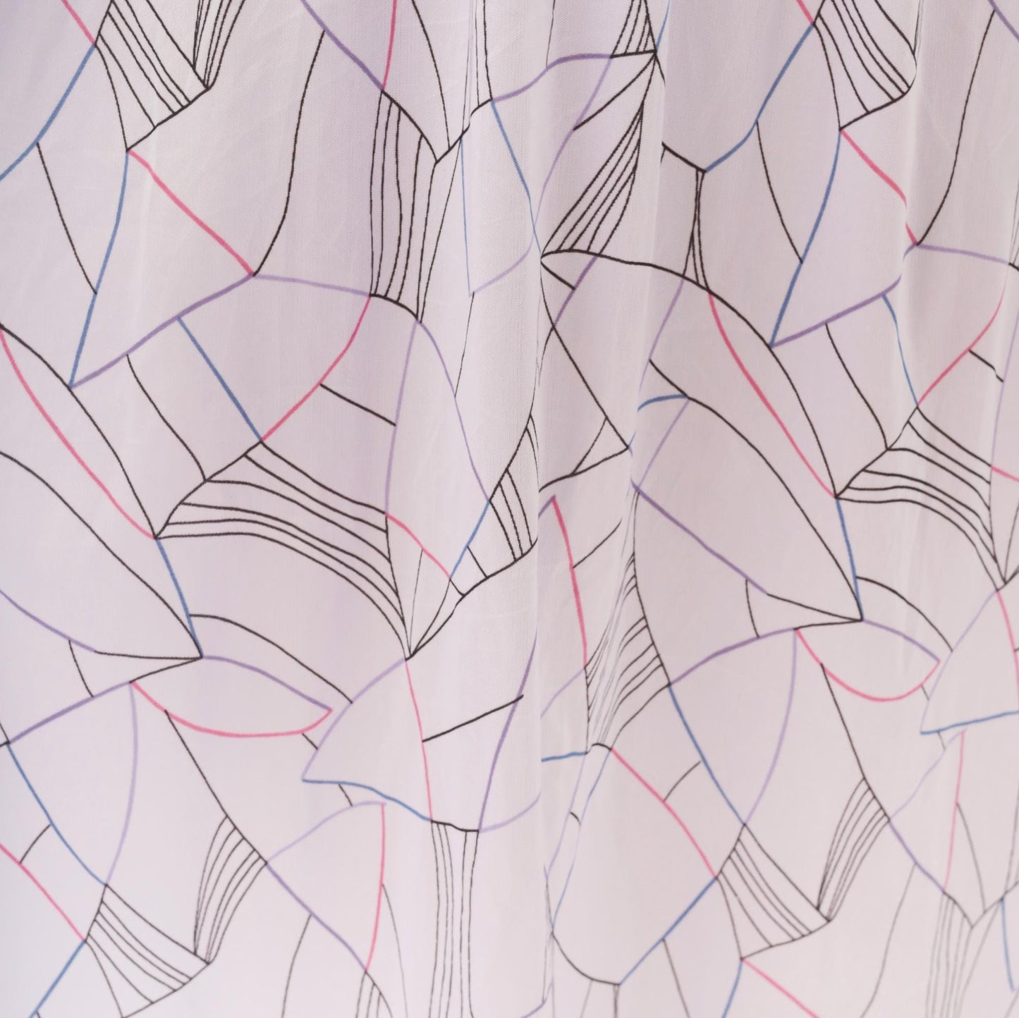 80s Lilac Abstract Geometric Midi Sundress Ruffle Bodice Strappy Small