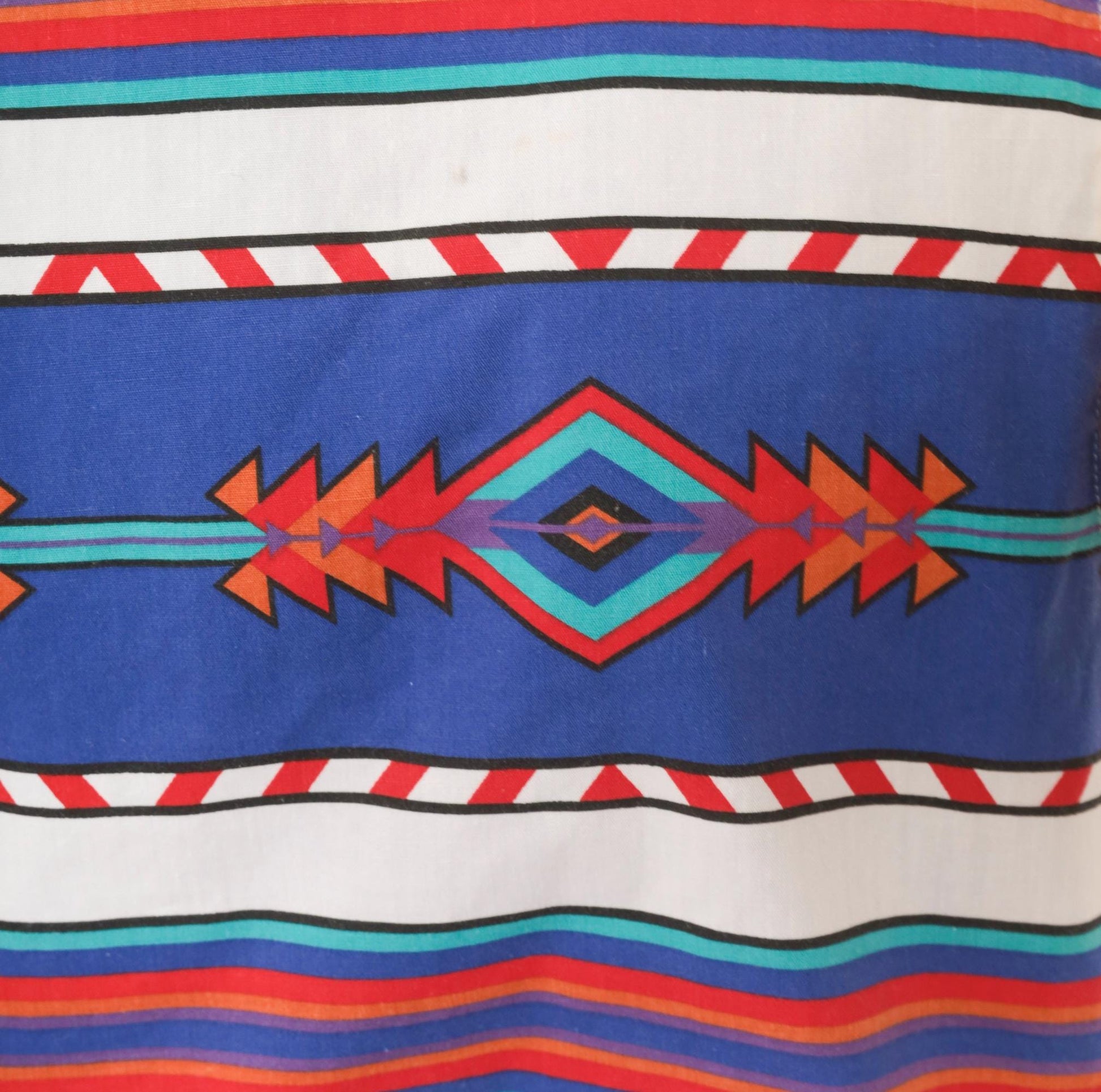 90s Tillman Southwestern Cotton Vest Purple White Geometric Tribal Medium M