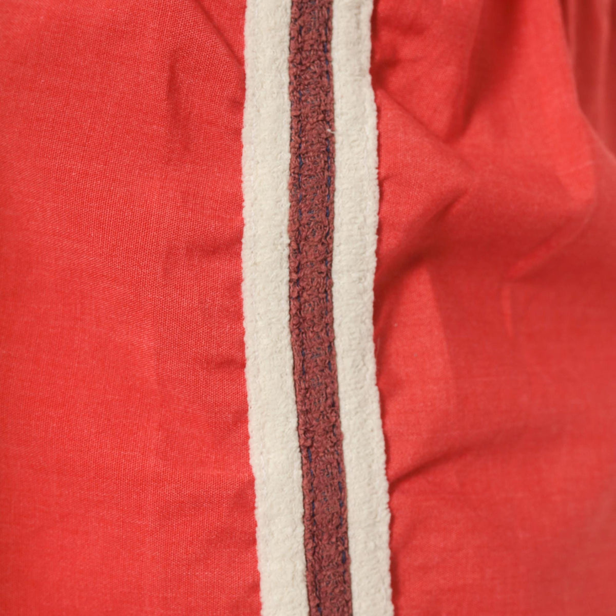 80s Red Athletic Running Shorts Cotton Side Stripe White Trim Extra Small XS