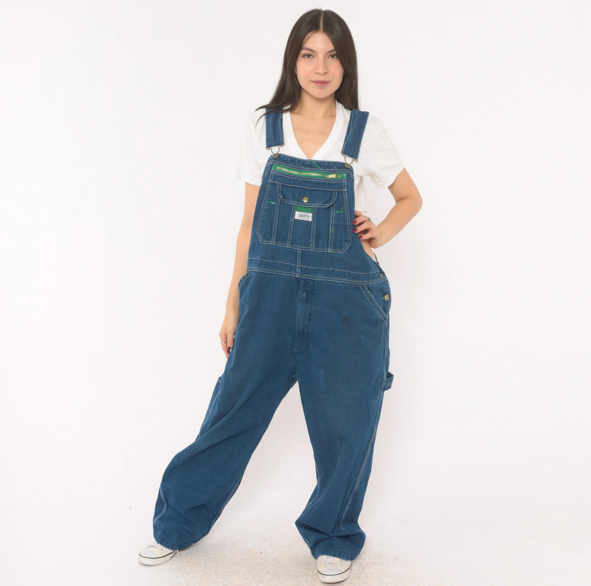 2000s Liberty Navy Denim Bib Overalls Carpenter Utility Cotton XXL
