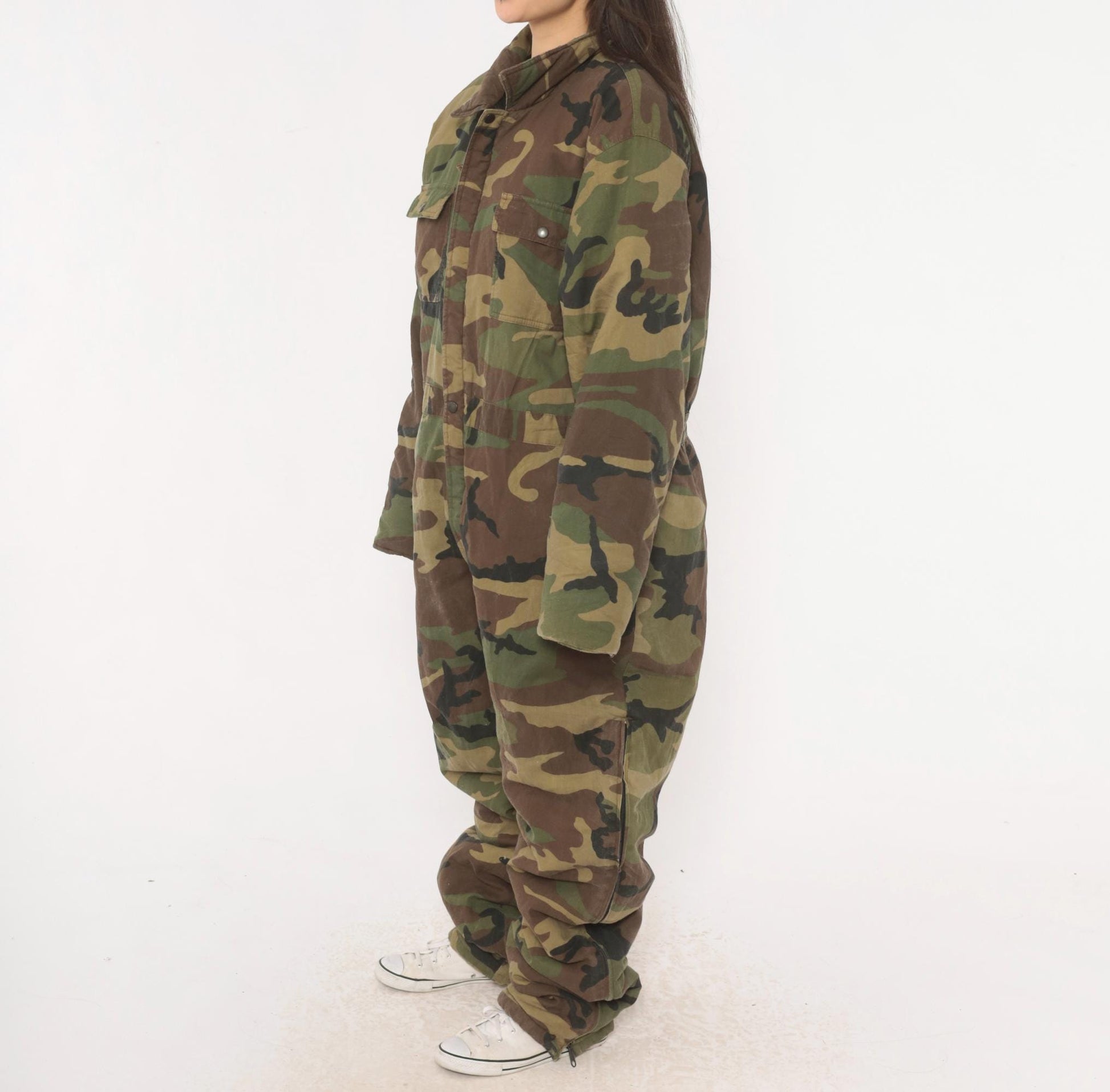 90s Tall Timber Woodland Camo Coveralls Cotton Jumpsuit Extra Large XL