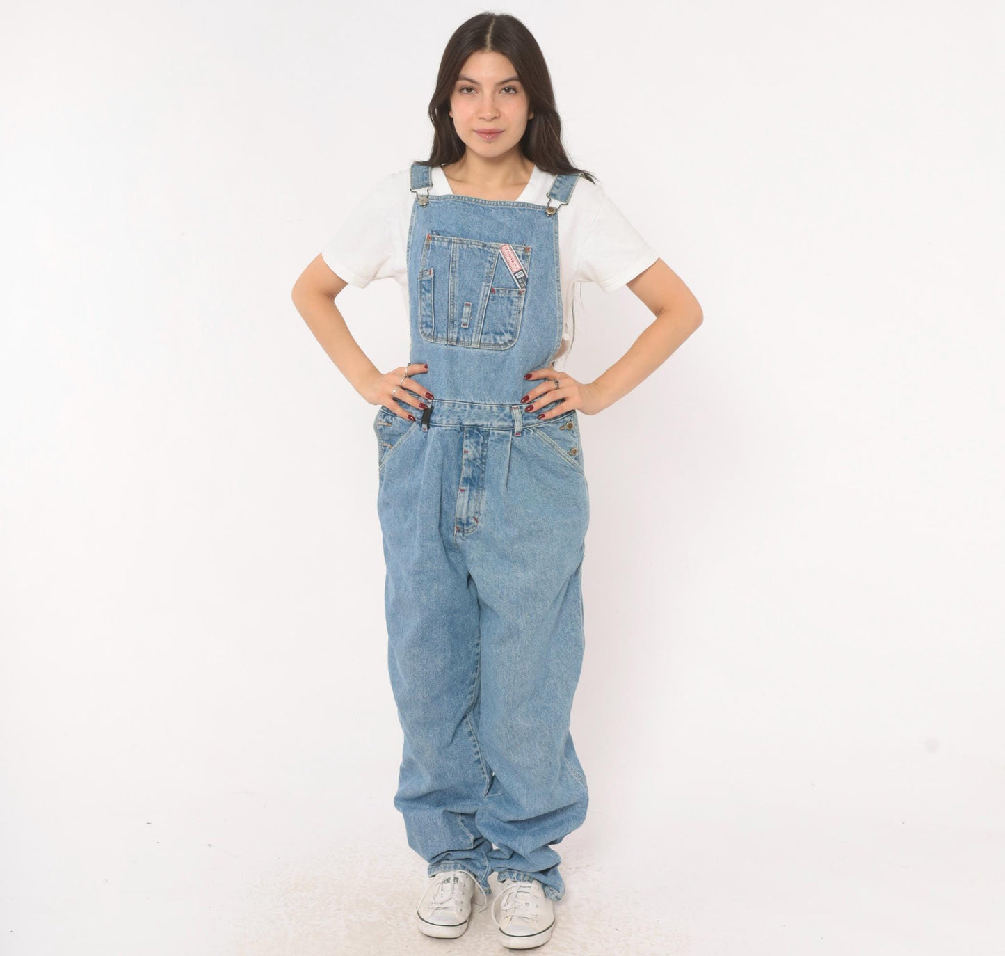 90s Union Bay Denim Overalls Light Wash Bib Front Cotton Medium