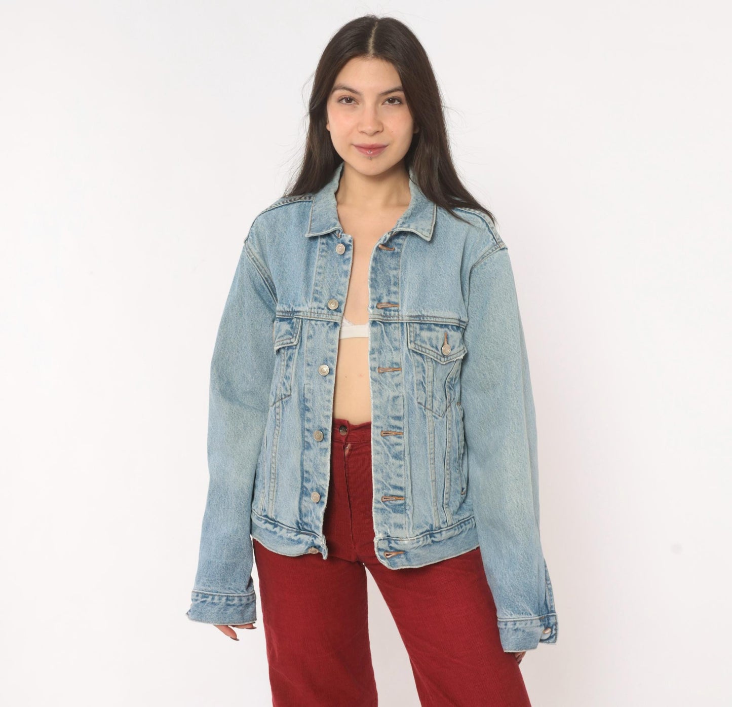 90s Gap Blue Jeans Light Wash Denim Trucker Jacket Small S