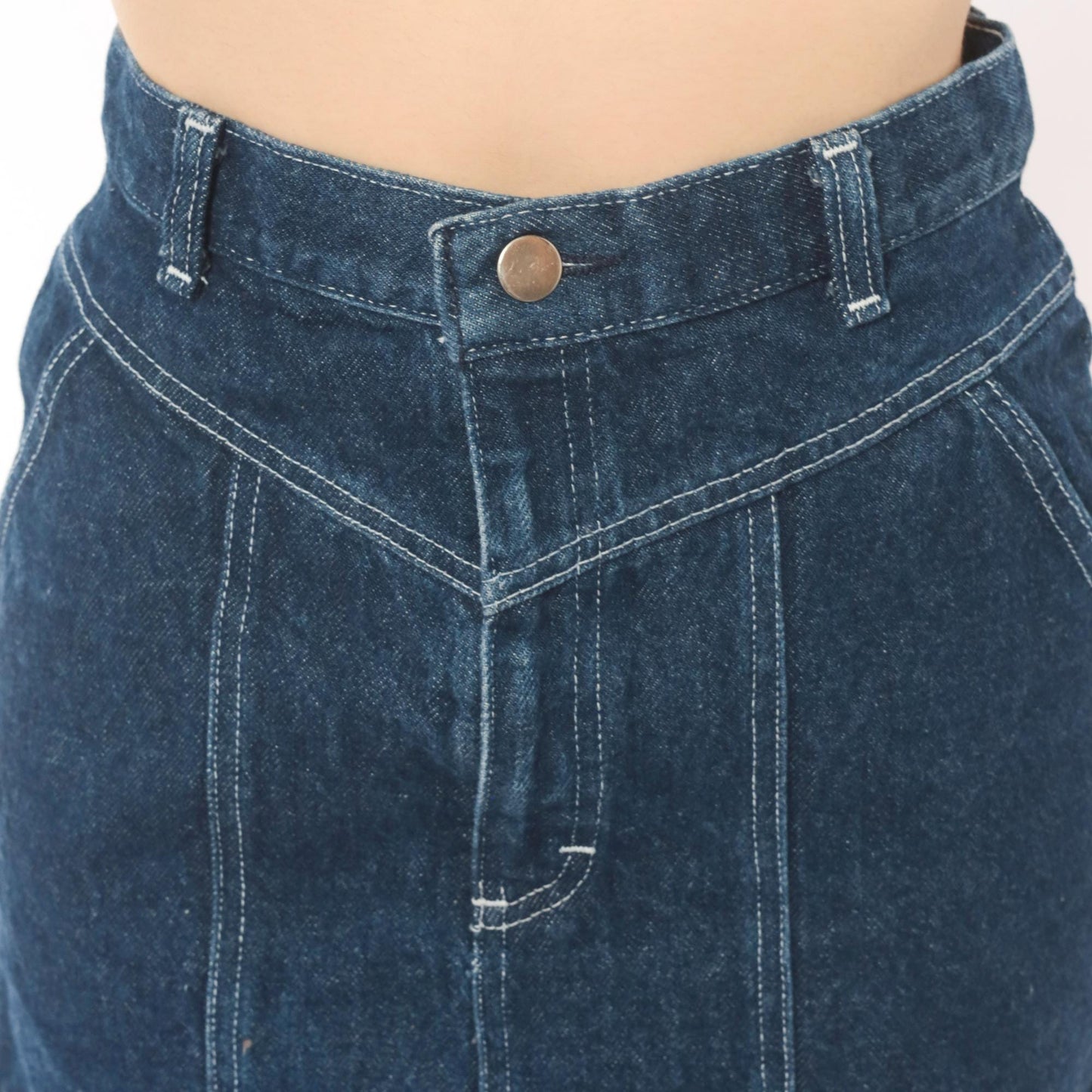 80s Cheryl Tiegs Denim Pencil Skirt High Waist Dark Wash Western Yoke Small S