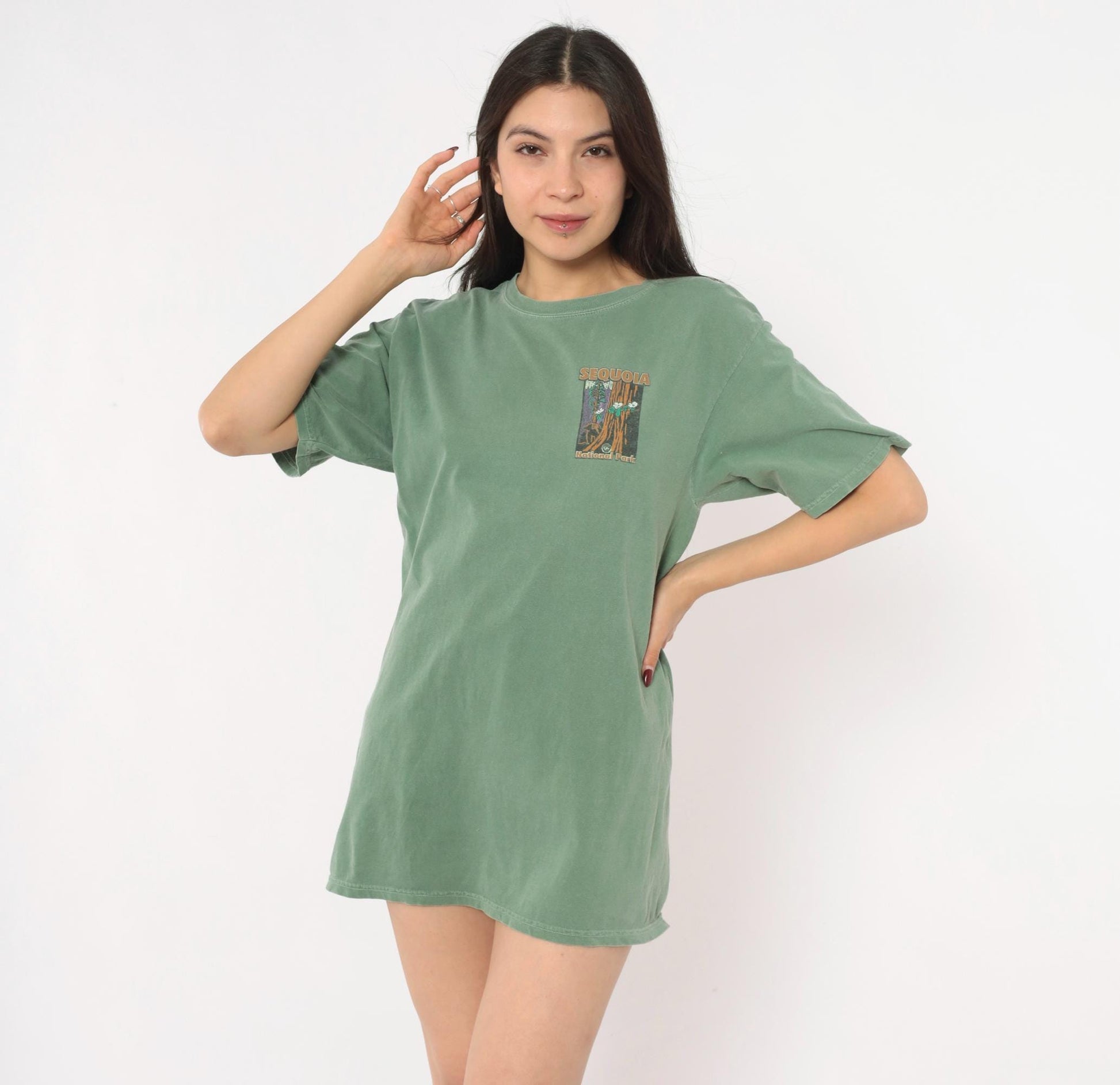 2000s Sequoia National Park Graphic Tee Sage Green Chroma Zone Medium