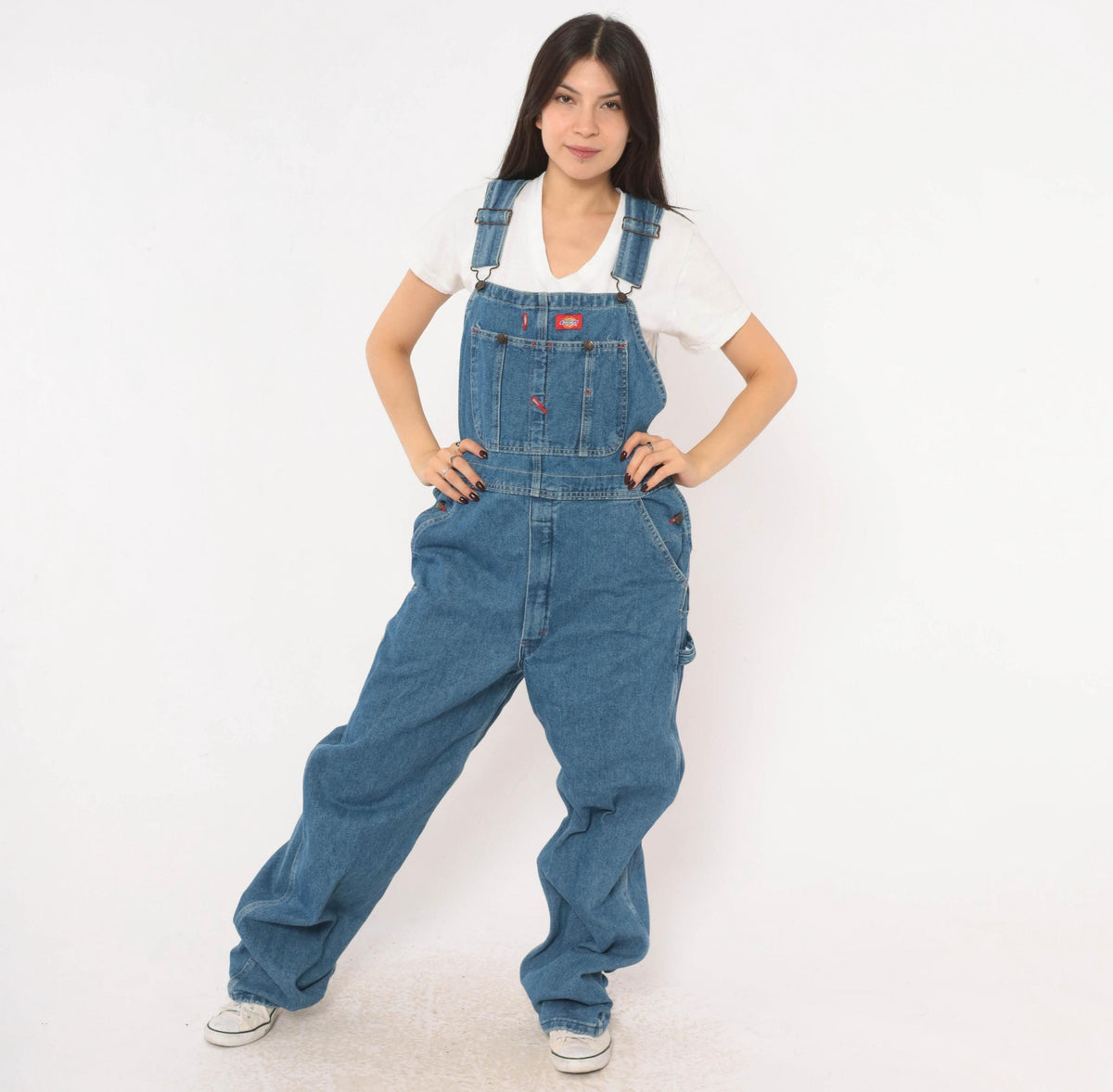 Y2K Dickies Denim Bib Overalls Blue Jean Medium Unisex Workwear