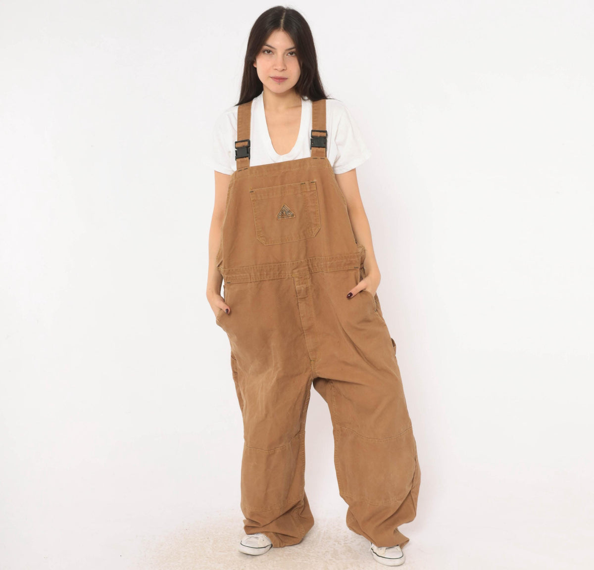 Y2K Bulwark Tan Canvas Bib Overalls Double Knee Workwear XXL