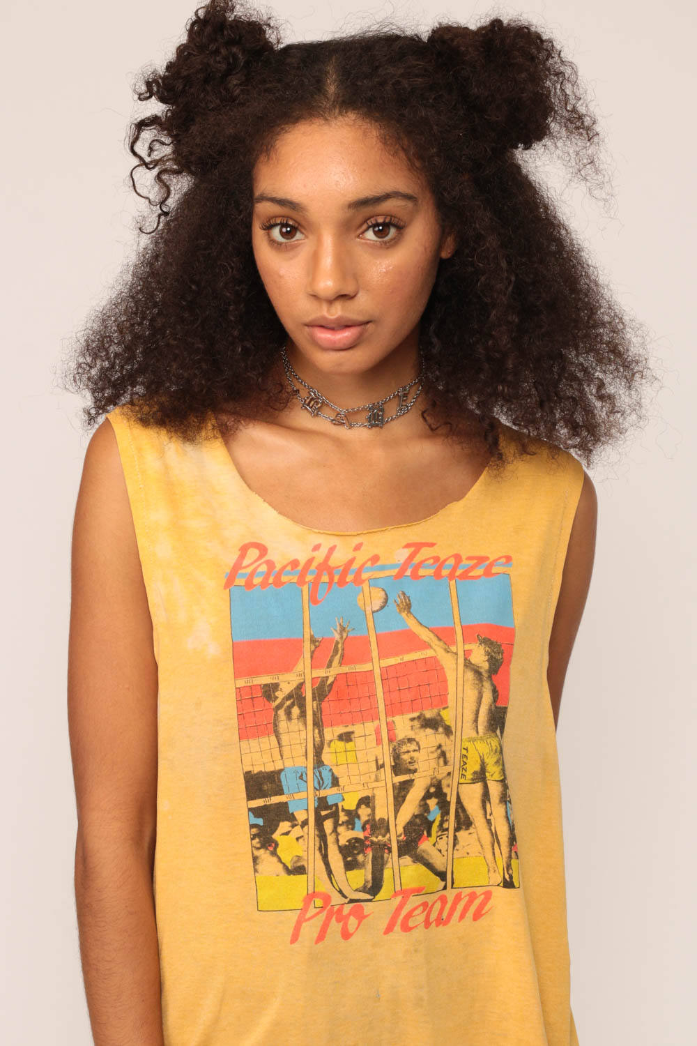 80s Pacific Teaze Beach Volleyball Graphic Tank Top Medium Large