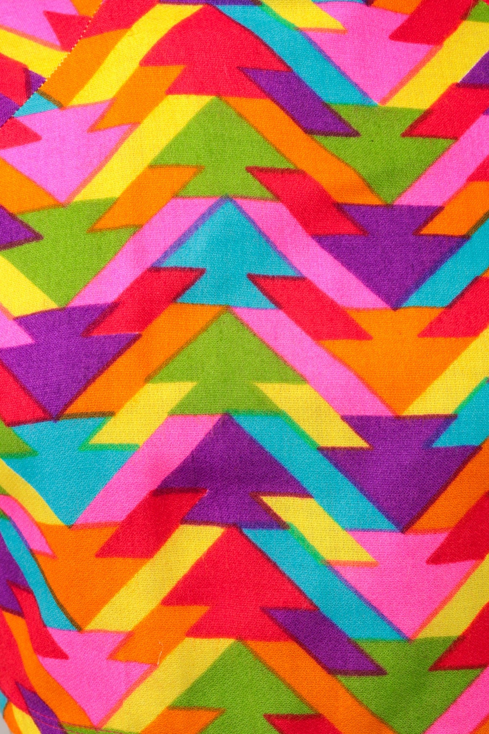 70s Rainbow Geometric Crop Top Turtleneck Short Sleeve Small