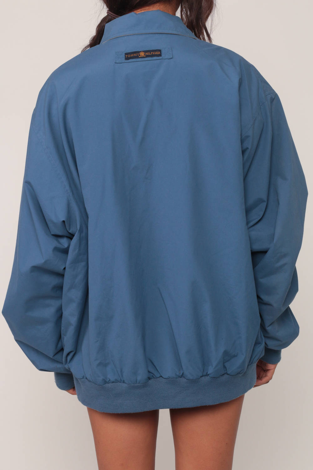 Tommy Hilfiger 90s Windbreaker Jacket Blue Sport Zip Nylon Lined Extra Large