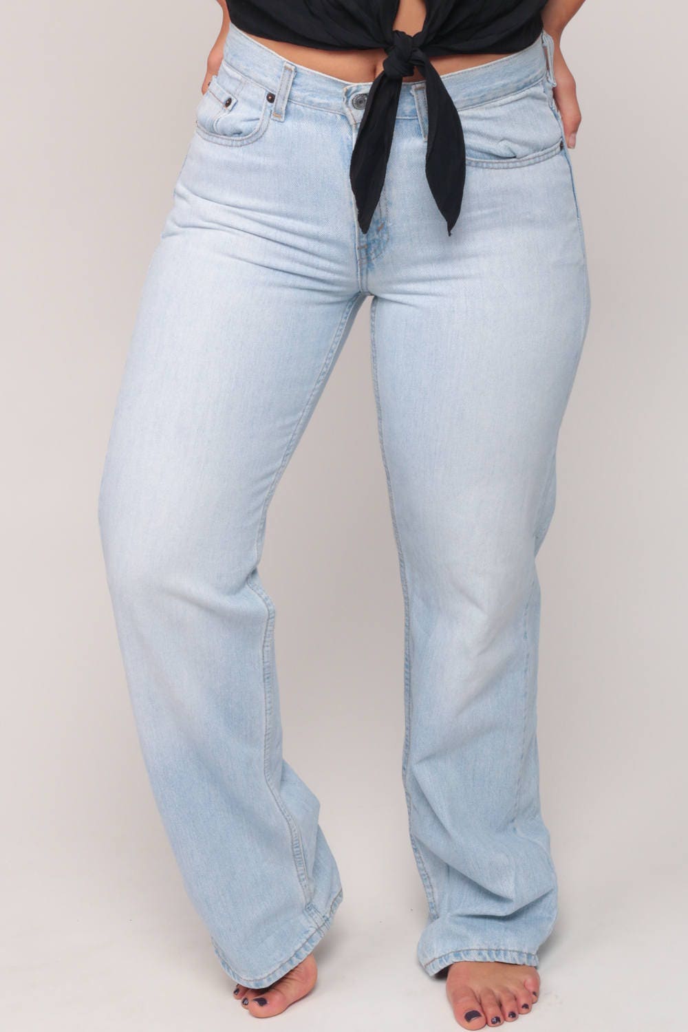 Levis 80s High Waist Straight Leg Jeans Blue Denim Medium 10