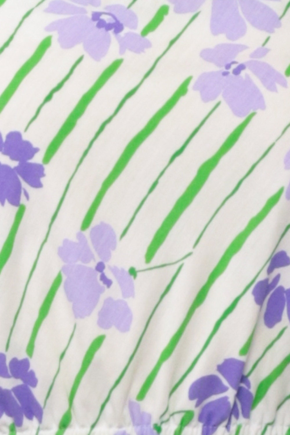 70s Floral Mini Sundress High Waist Tank Green Purple Extra Small