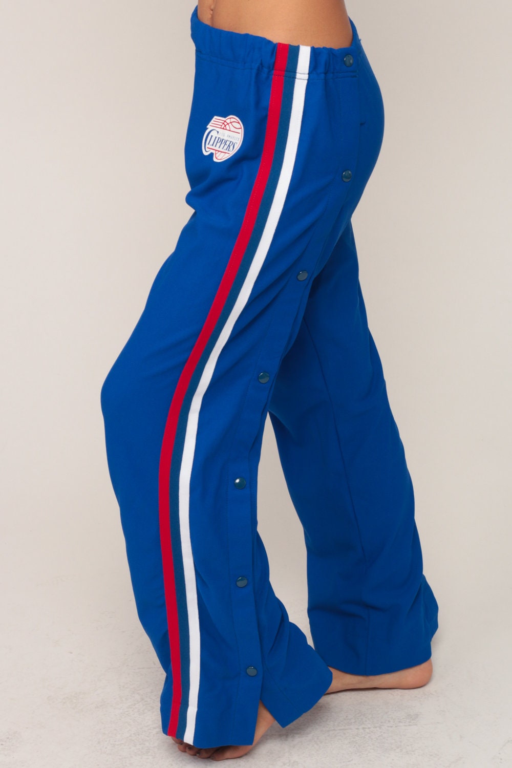 90s Los Angeles Clippers NBA Tearaway Track Pants Blue Nylon Unisex Medium Large
