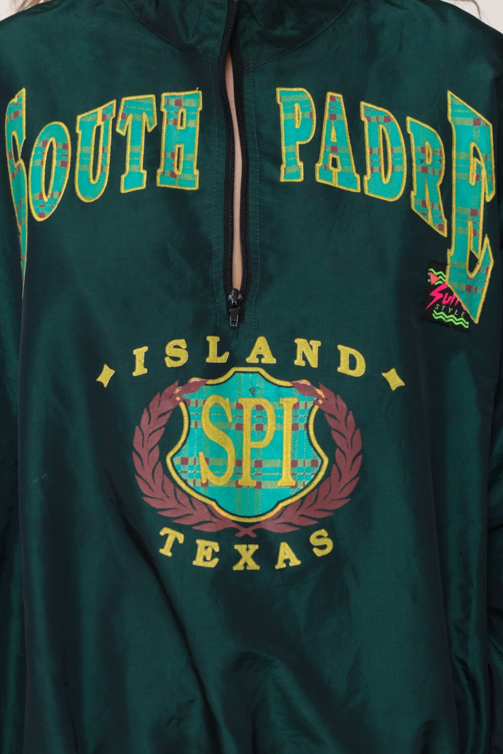 90s South Padre Island Texas Windbreaker Jacket Pullover Hood XXL