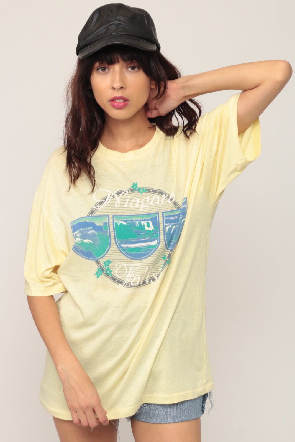 80s Niagara Falls Canada Burnout Graphic T-Shirt White Unisex Extra Large