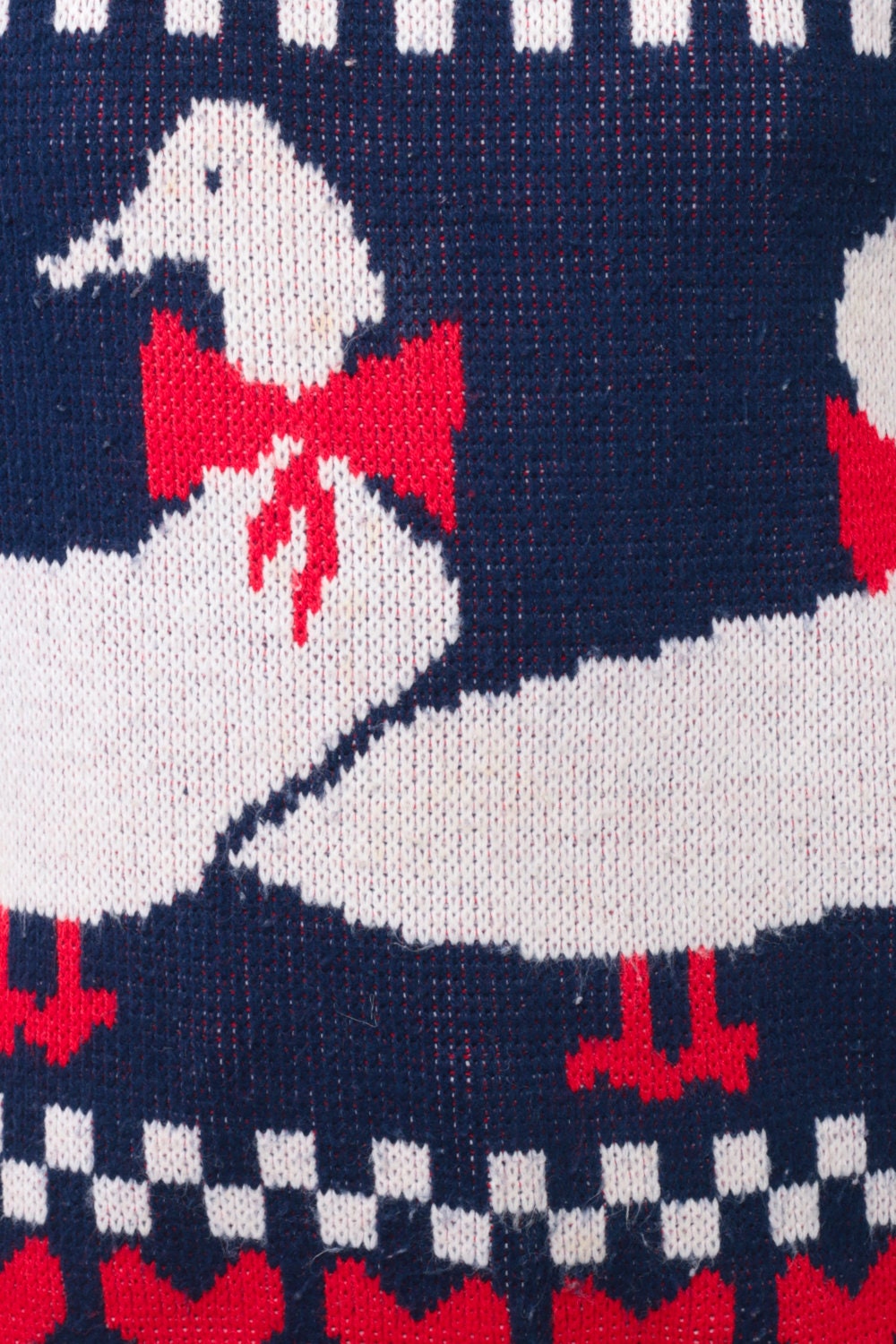 80s Duck Sweater Vintage Animal Knit Pullover Navy Blue Large