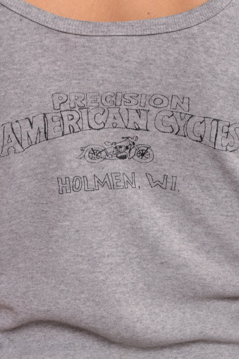 90s American Biker Freedom Highway Motorcycle Tank Top Grey Medium Large