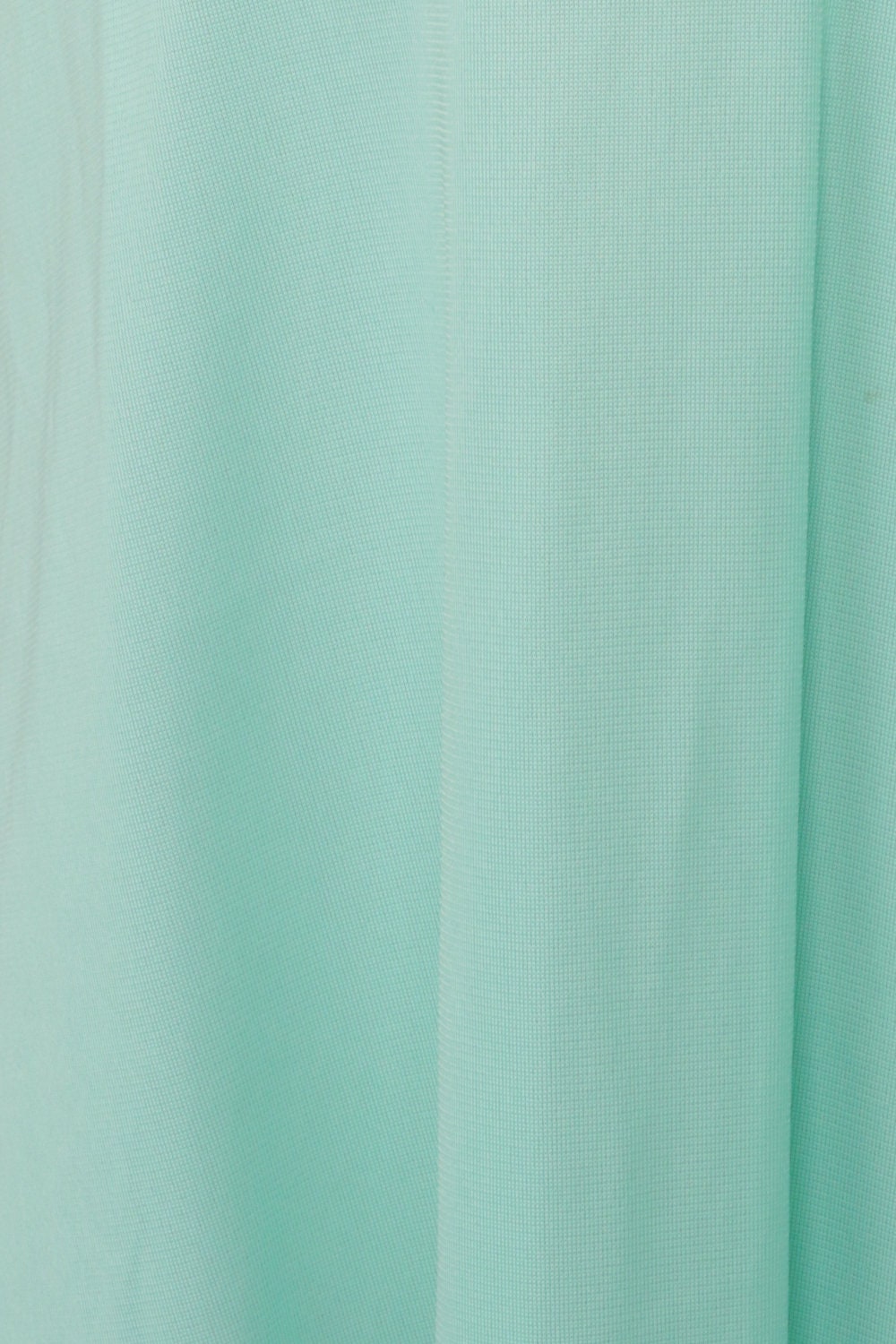 70s Seafoam Green Nylon Nightgown Mini Slip Dress Empire Waist Plunge Large