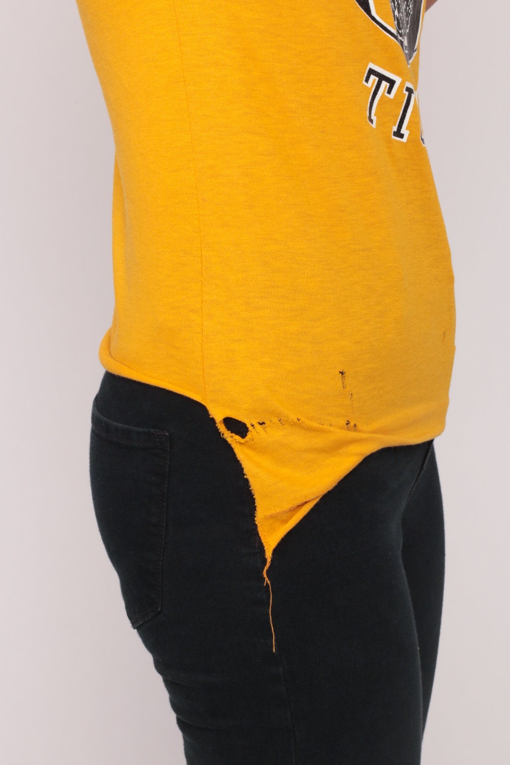 80s Missouri Tigers University Football Graphic Tee Yellow Extra Small