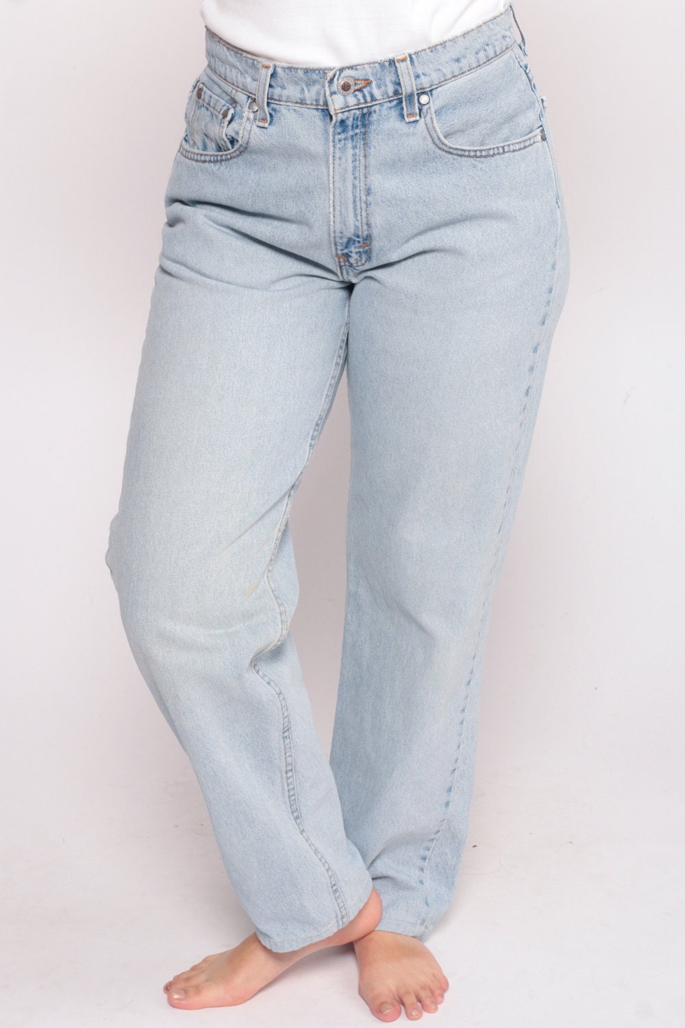 Levis Silvertab High Waist Mom Jeans Light Blue Denim 90s Medium 10