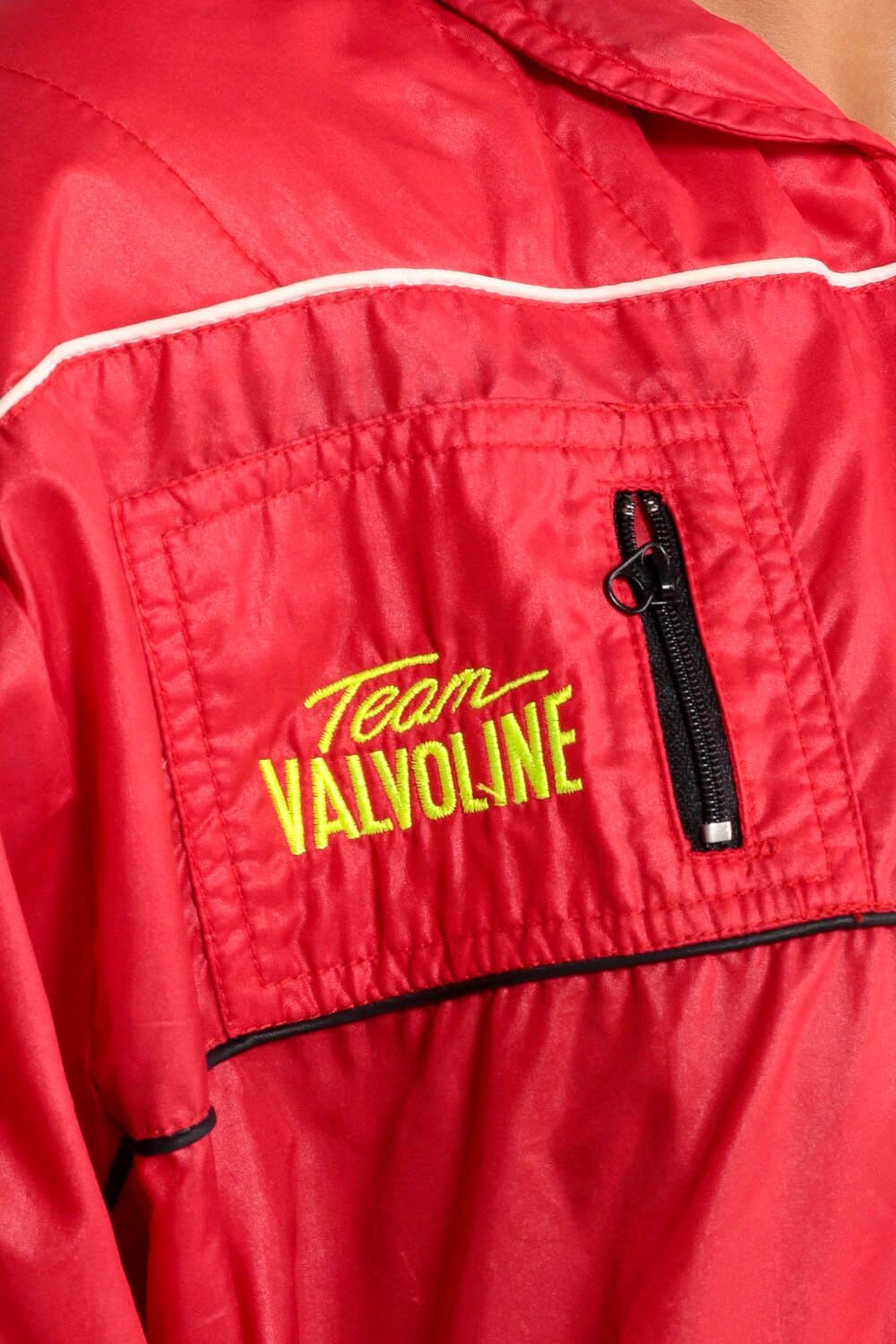 80s Joe Amato Racing Jacket Red Nylon Cafe Racer Moto Windbreaker Extra Large