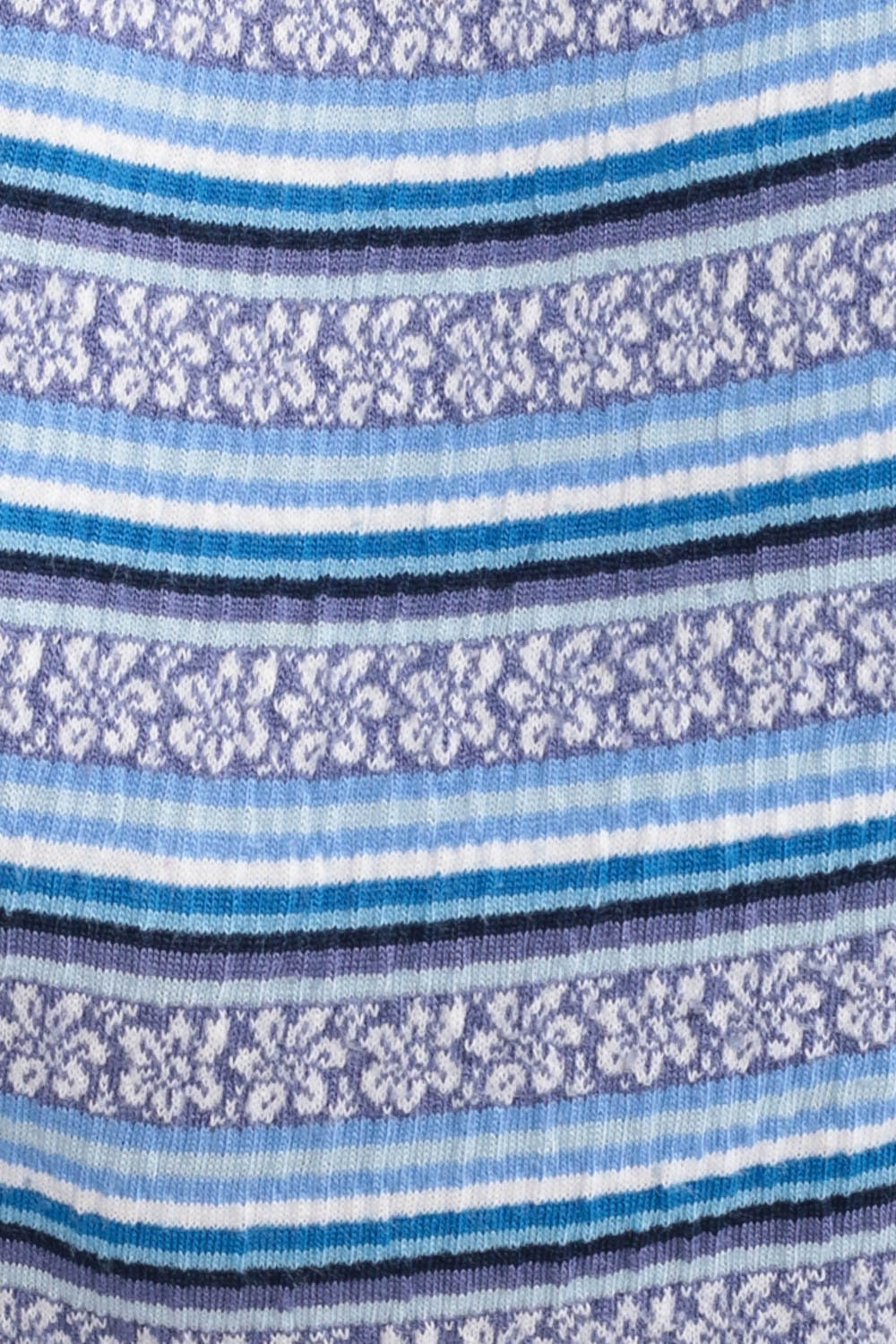 90s Floral Striped Tank Top Spaghetti Strap Camisole Blue Large