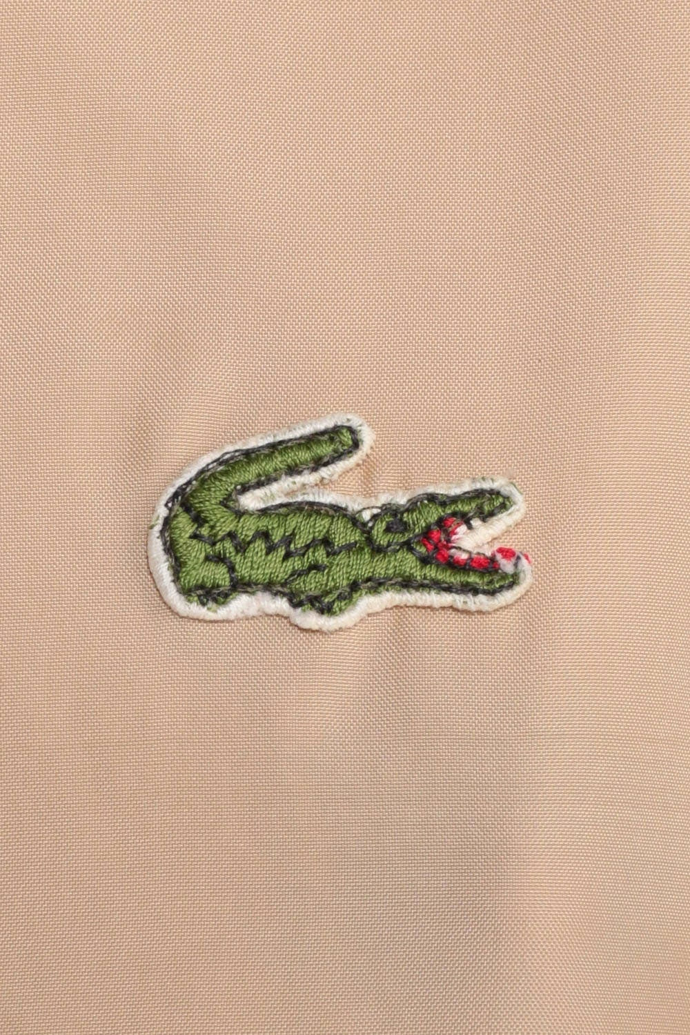 80s Lacoste Tan Windbreaker Jacket Crocodile Zip Bomber Large