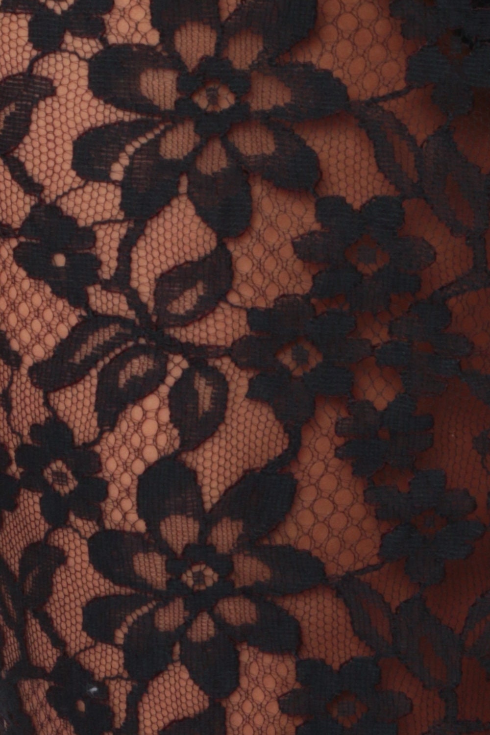 80s Black Lace Mini Dress Long Sleeve Shift Sheer Medium
