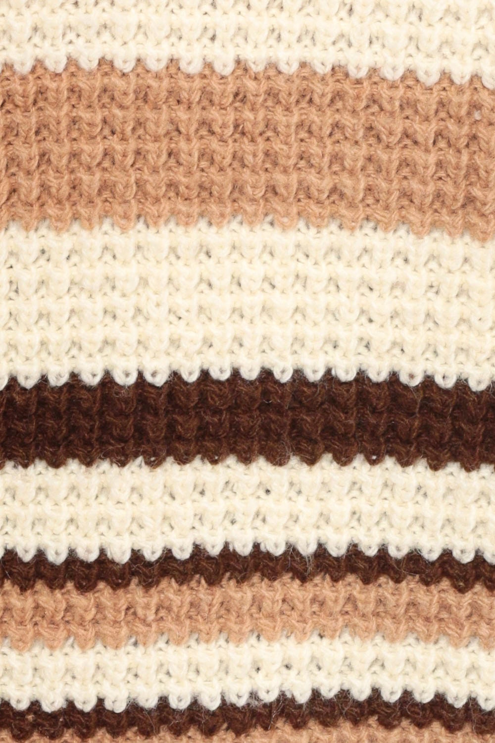 80s Cream Brown Striped Knit Pullover Sweater Unisex Small Medium