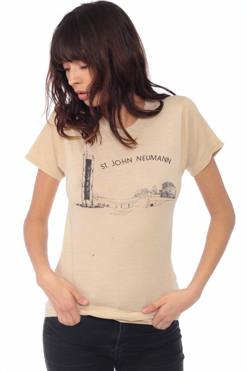 80s Screen Stars St. John Neumann Church Irvine Graphic Tee Extra Small