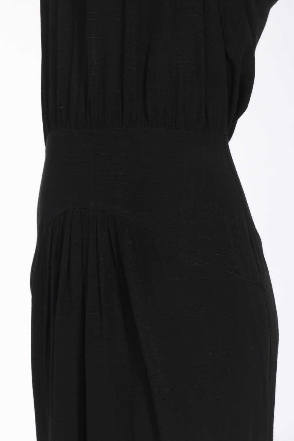 80s Black Mini Dress White Peter Pan Collar Cap Sleeve Extra Small XS