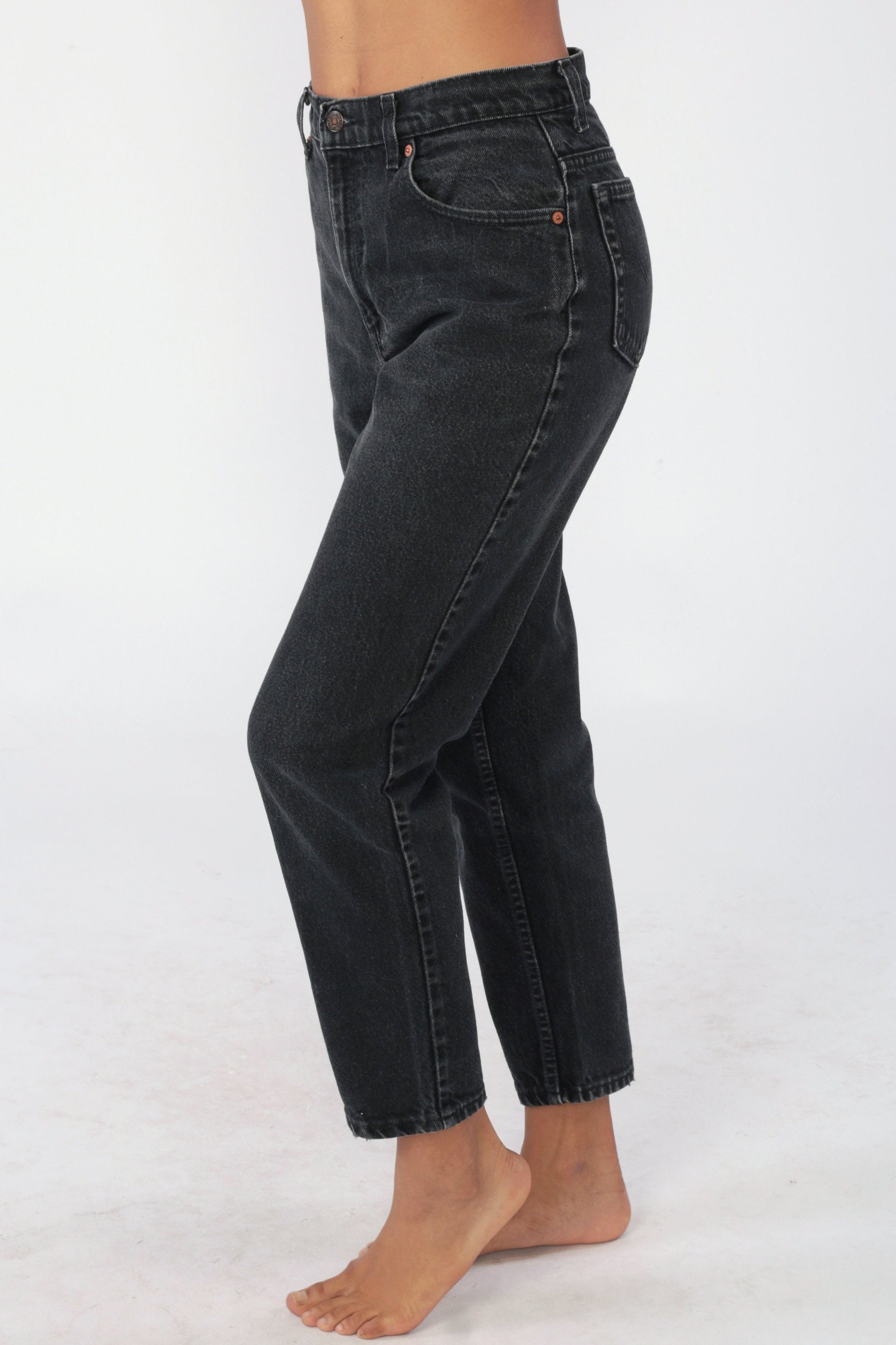 80s Levi's Black High-Waist Mom Jeans 27 Inseam Small 4