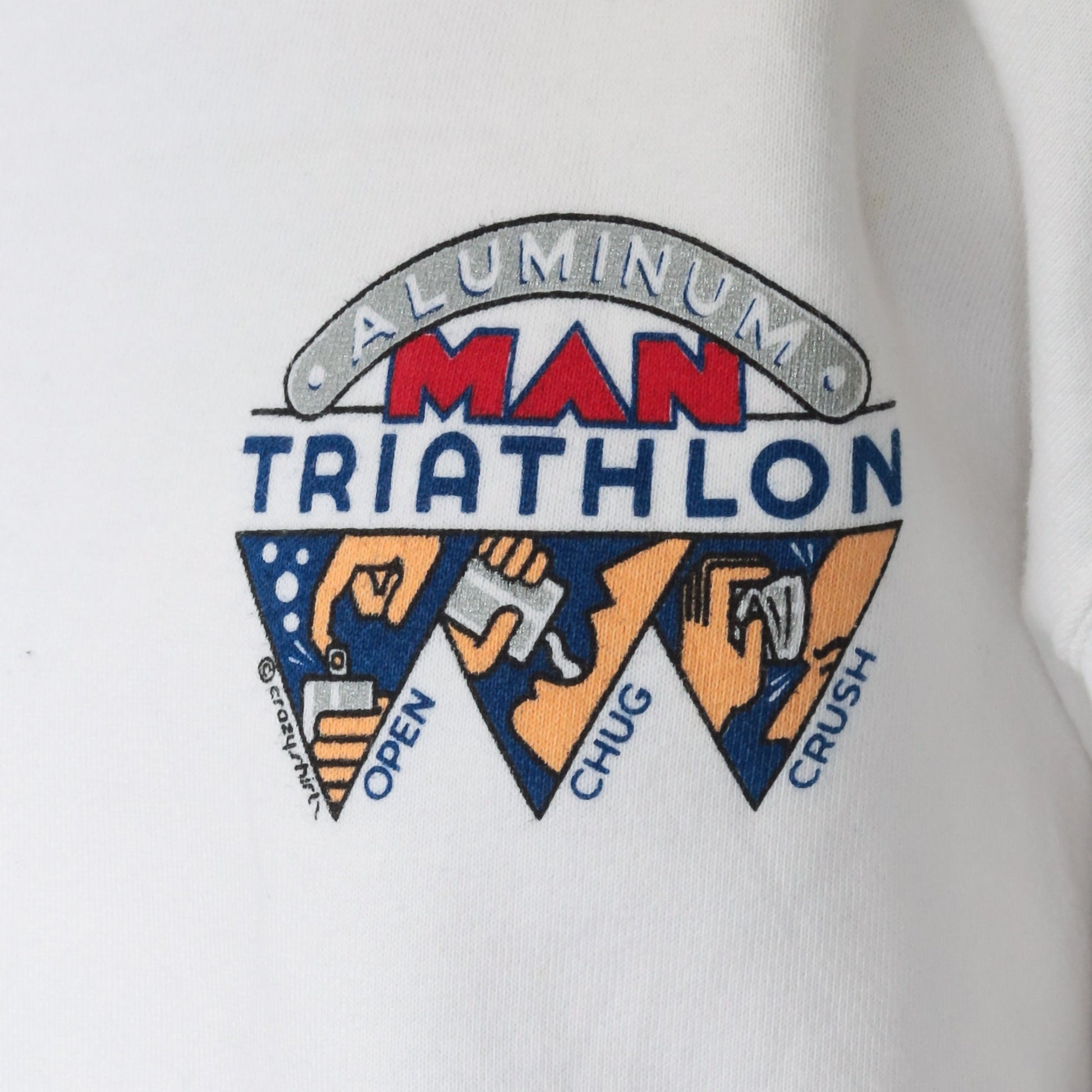 80s Crazy Shirts Cape Cod Drinking Triathlon Graphic Sweatshirt White Medium