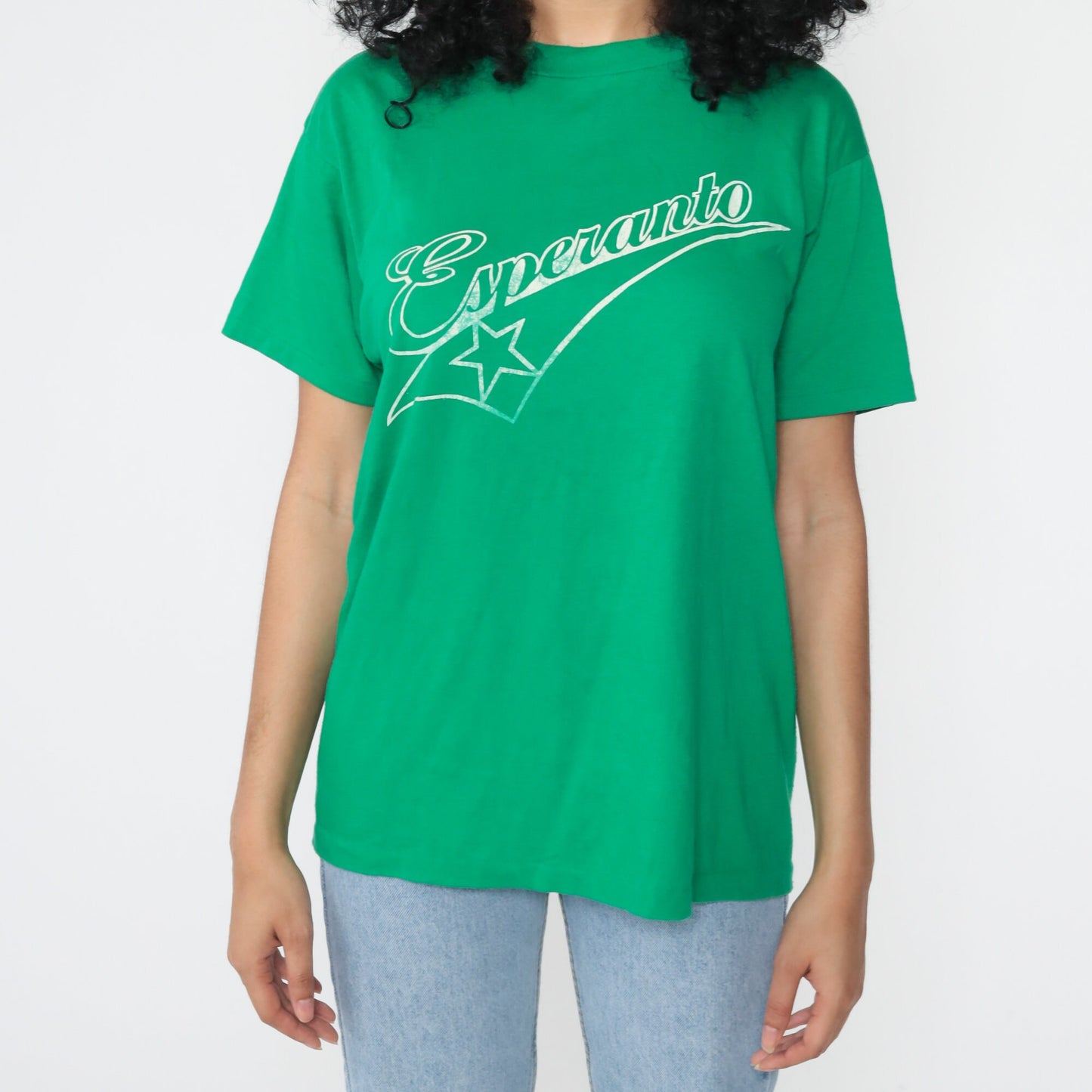 90s Esperanto Language Graphic T-Shirt Single Stitch Vintage Tee Medium