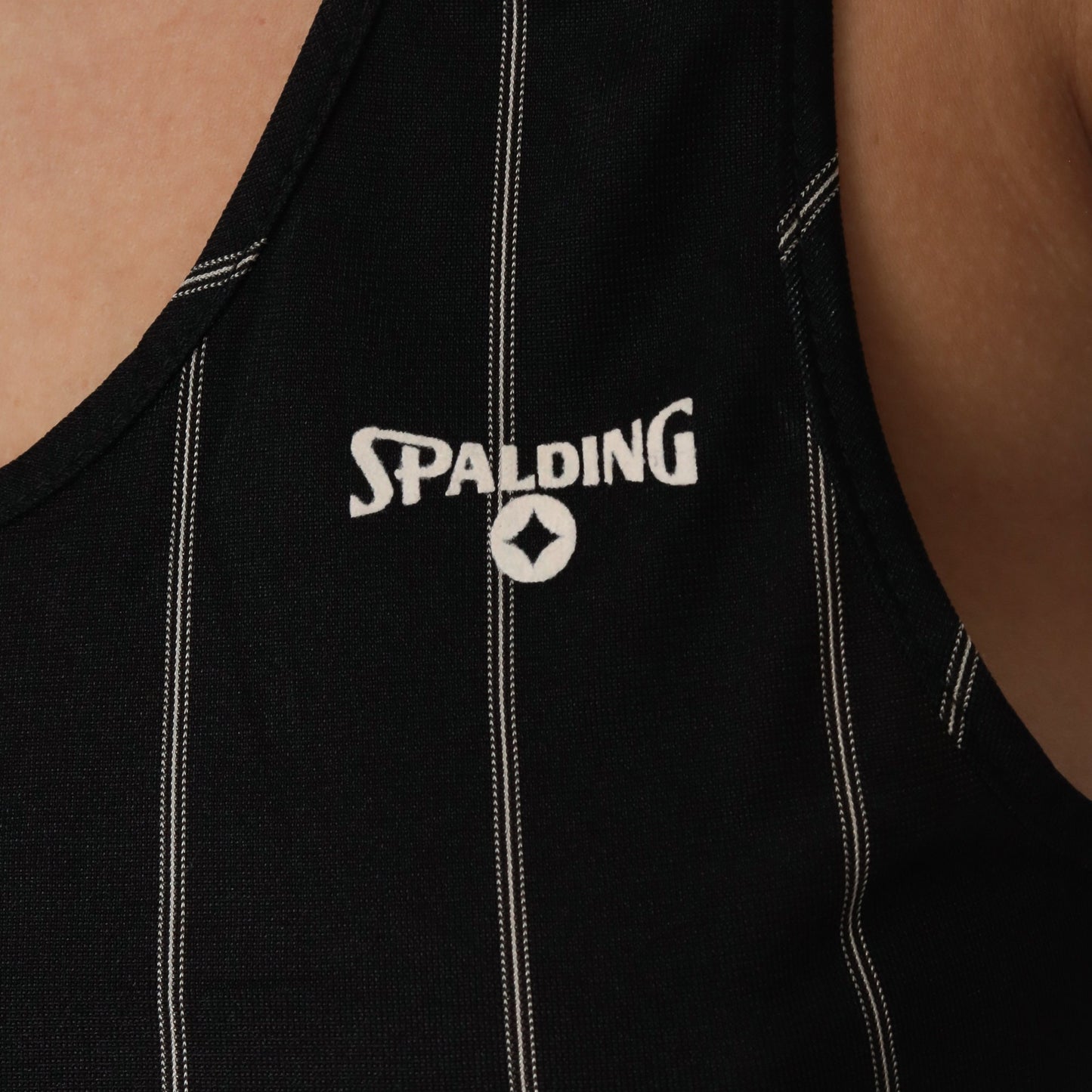 80s Spalding Mesh Tank Top Black White Color Block Sheer Small