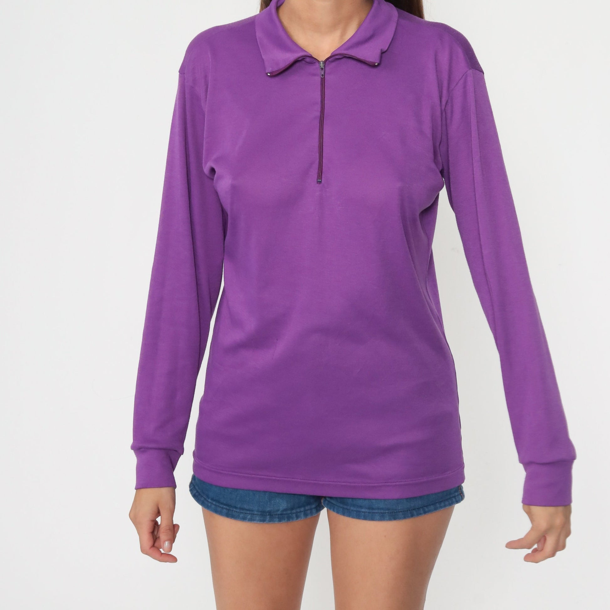 Patagonia Quarter Zip Pullover Purple Long Sleeve Medium