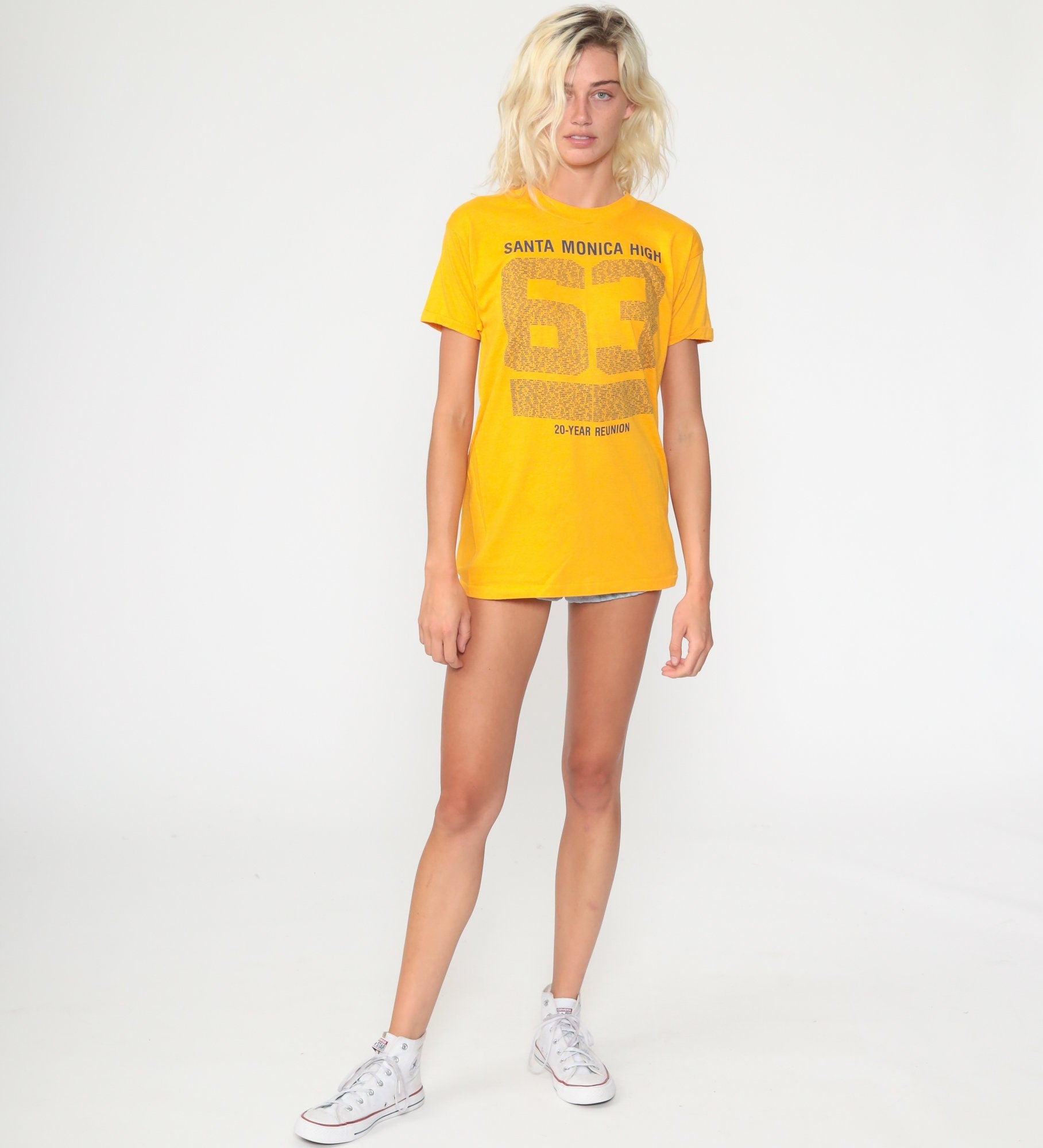 80s Santa Monica High School Reunion Tee Class of 1963 Graphic T-Shirt Small