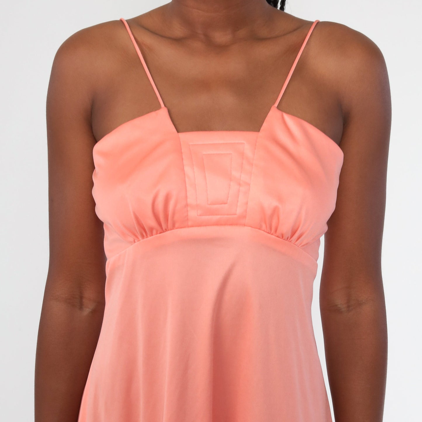 70s Peach Disco Dress with Matching Jacket Grecian Spaghetti Strap Mini Small