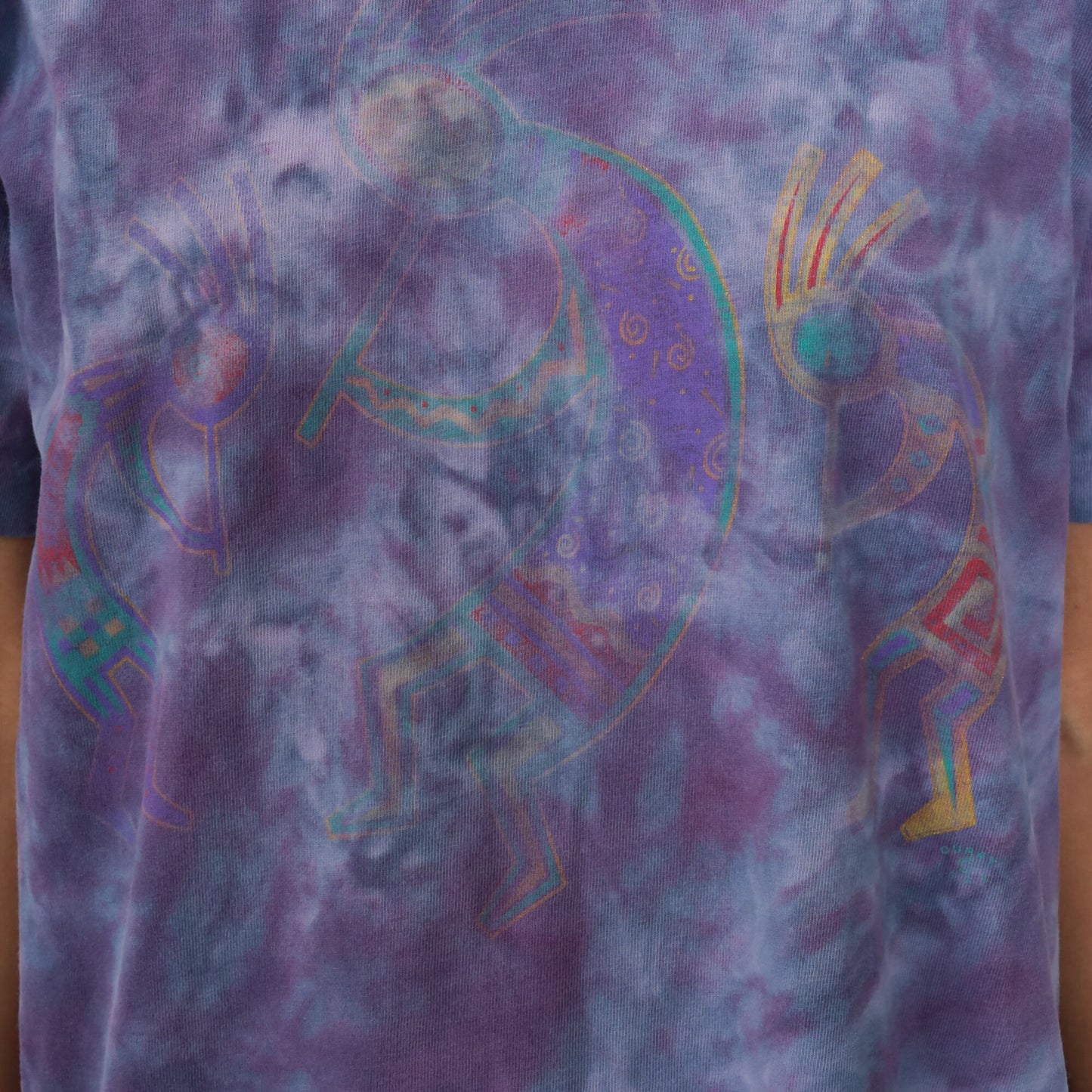 80s Kokopelli Tie Dye T-Shirt Purple Southwestern Graphic Cotton Medium