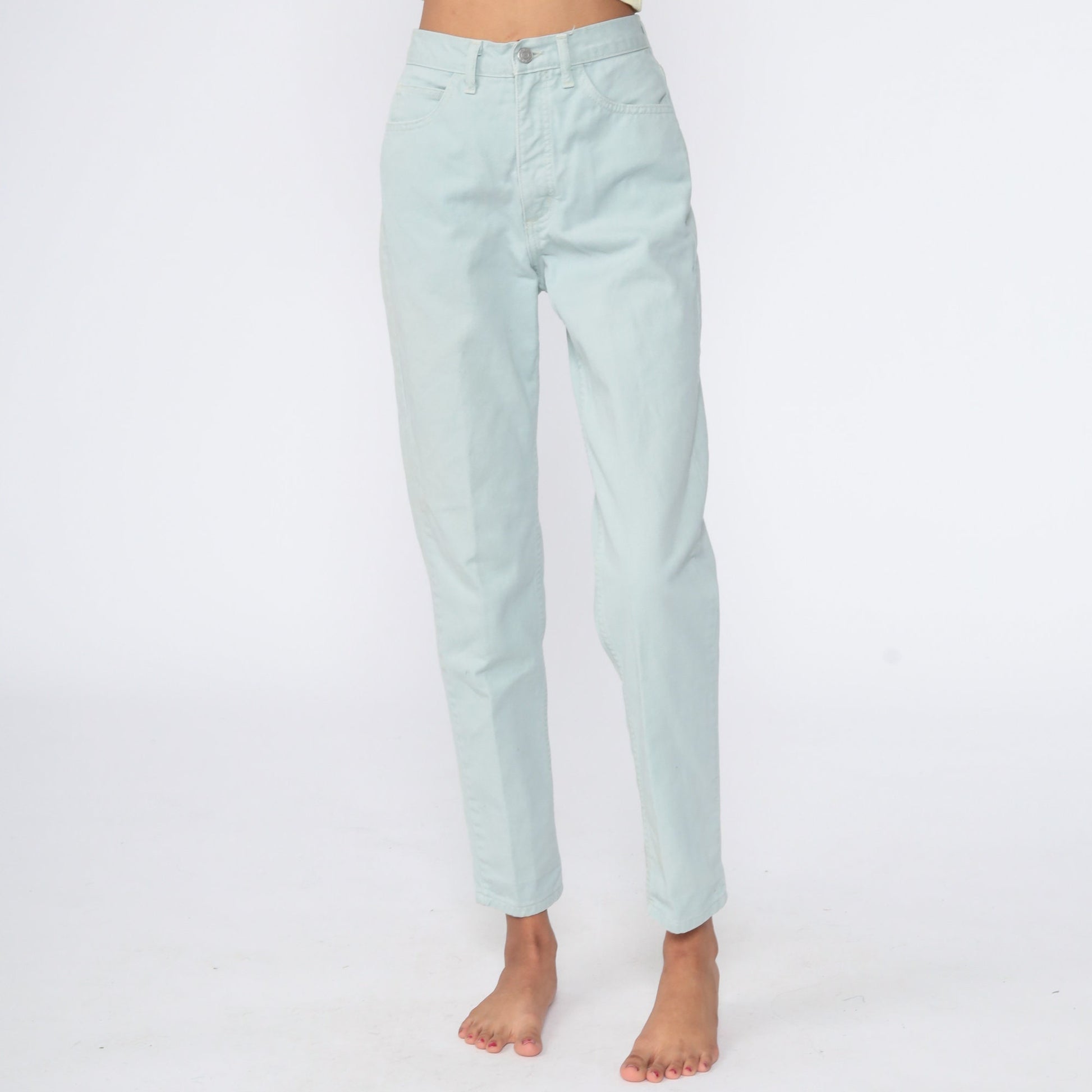 Guess Mint Green High Waist Mom Jeans 80s Denim Slim Tapered Extra Small