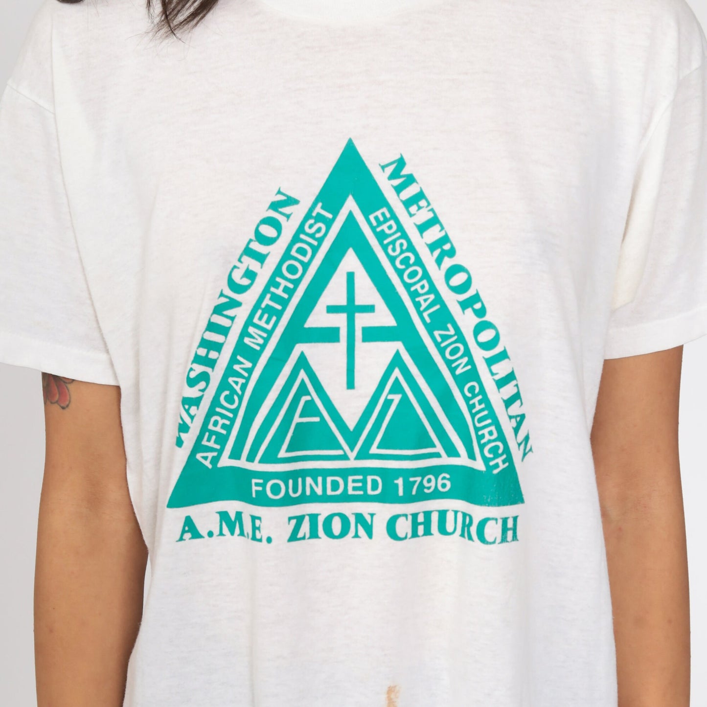 80s African Methodist Episcopal Zion Church Graphic T-Shirt Medium
