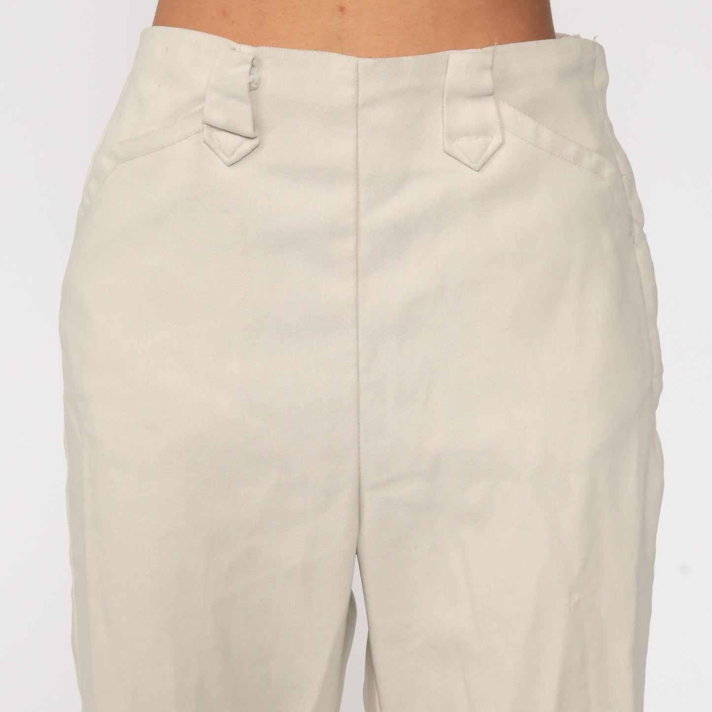 1960s Lee Frontier Lady Beige Denim Ranch Jeans High Waist Side Zipper Extra Small
