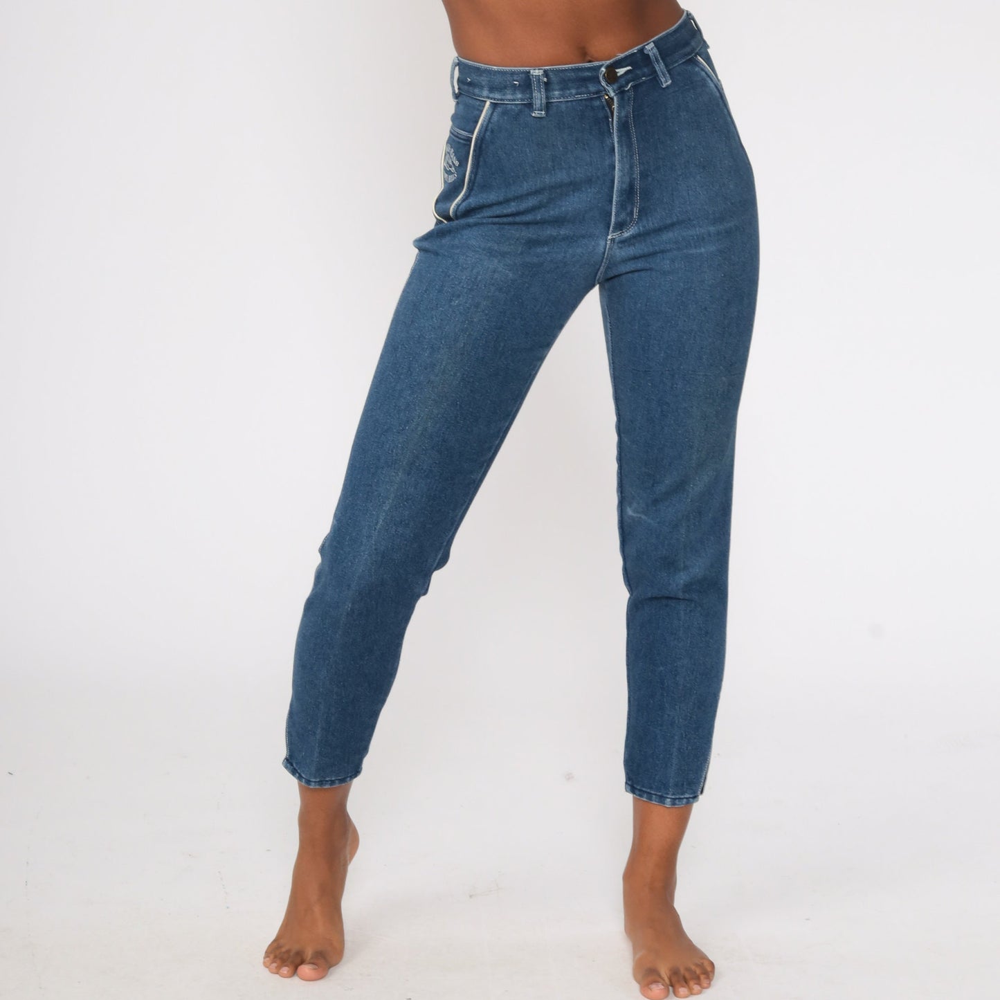 90s Jeanjer High Waist Skinny Jeans Blue Denim Small 27