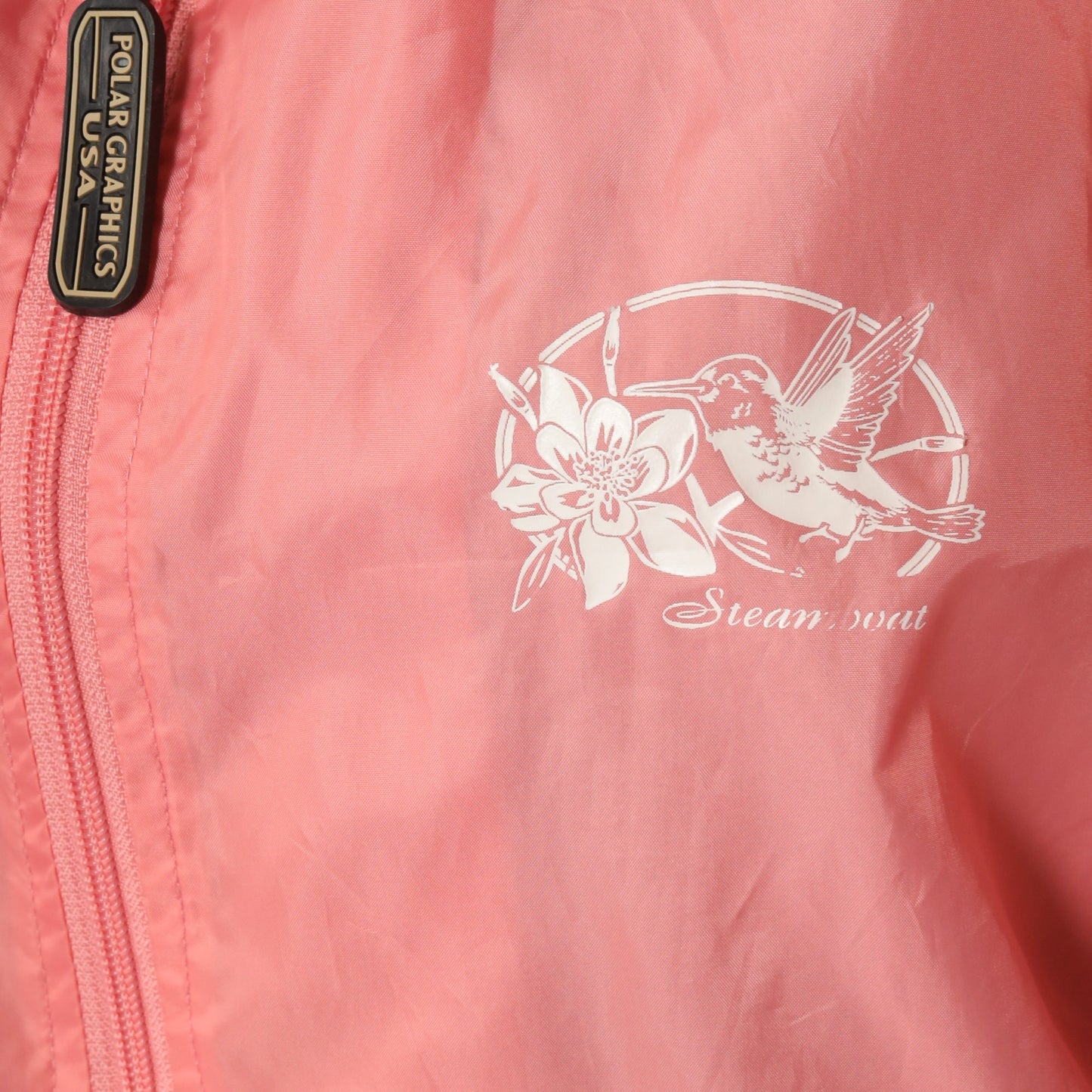 00s Pink Steamboat Colorado Hummingbird Windbreaker Jacket Large