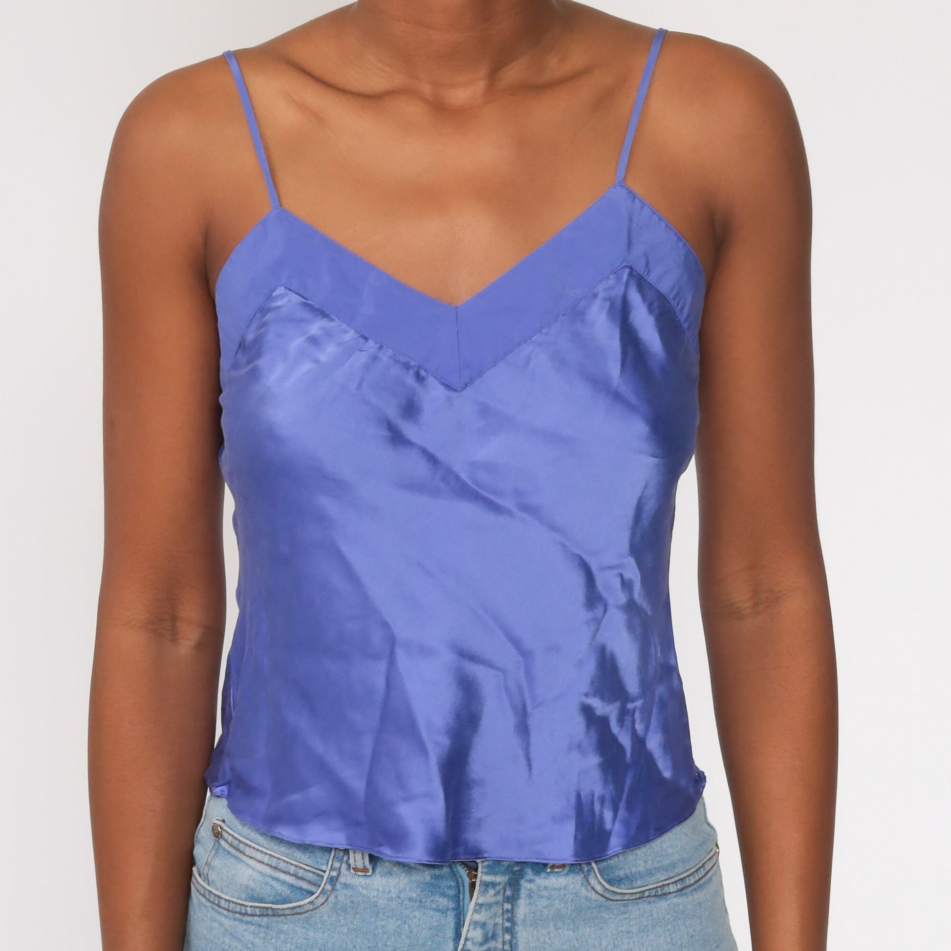 90s Purple Silk Camisole Tank Top Lingerie Small