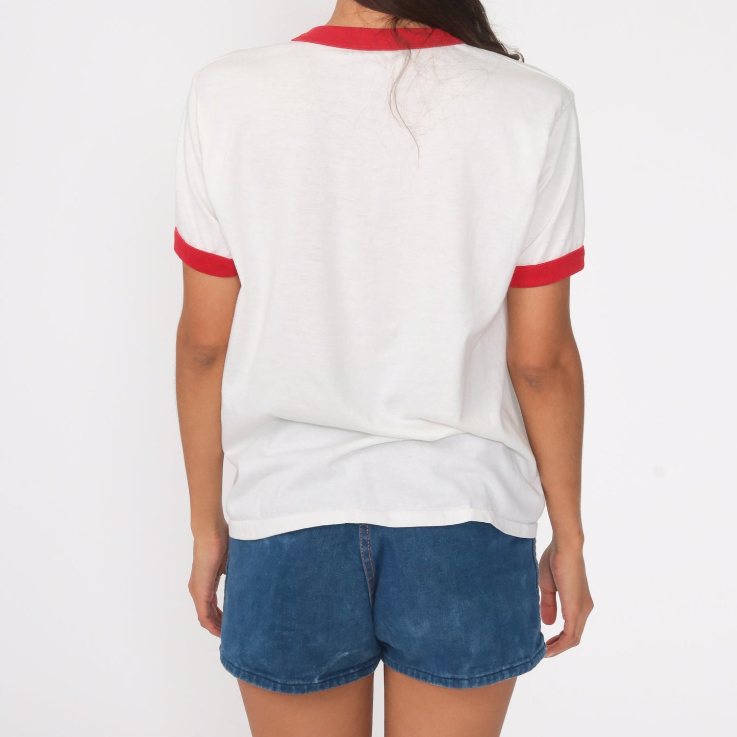 80s Studebaker Trucks Ringer Tee White Red Graphic Short Sleeve Medium