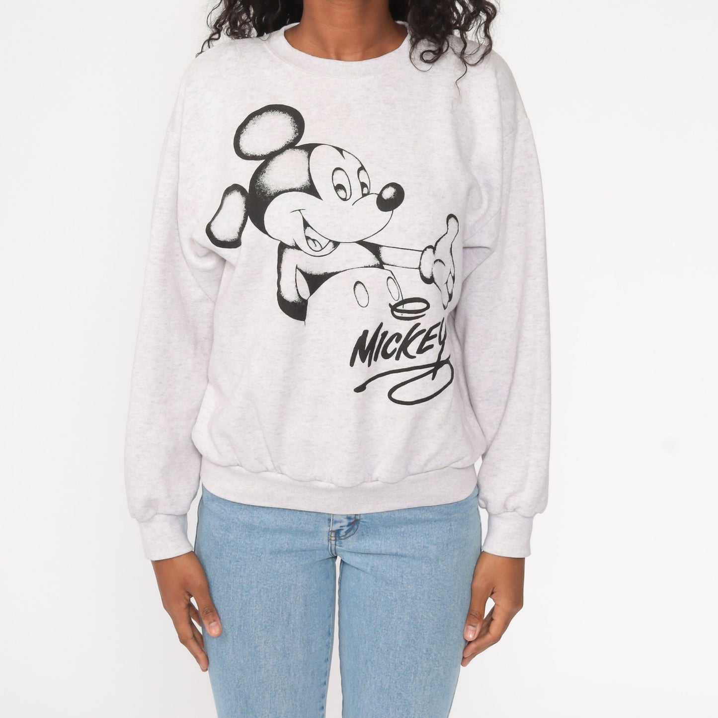 90s Mickey Mouse Disney Sweatshirt Grey Cartoon Crewneck Large