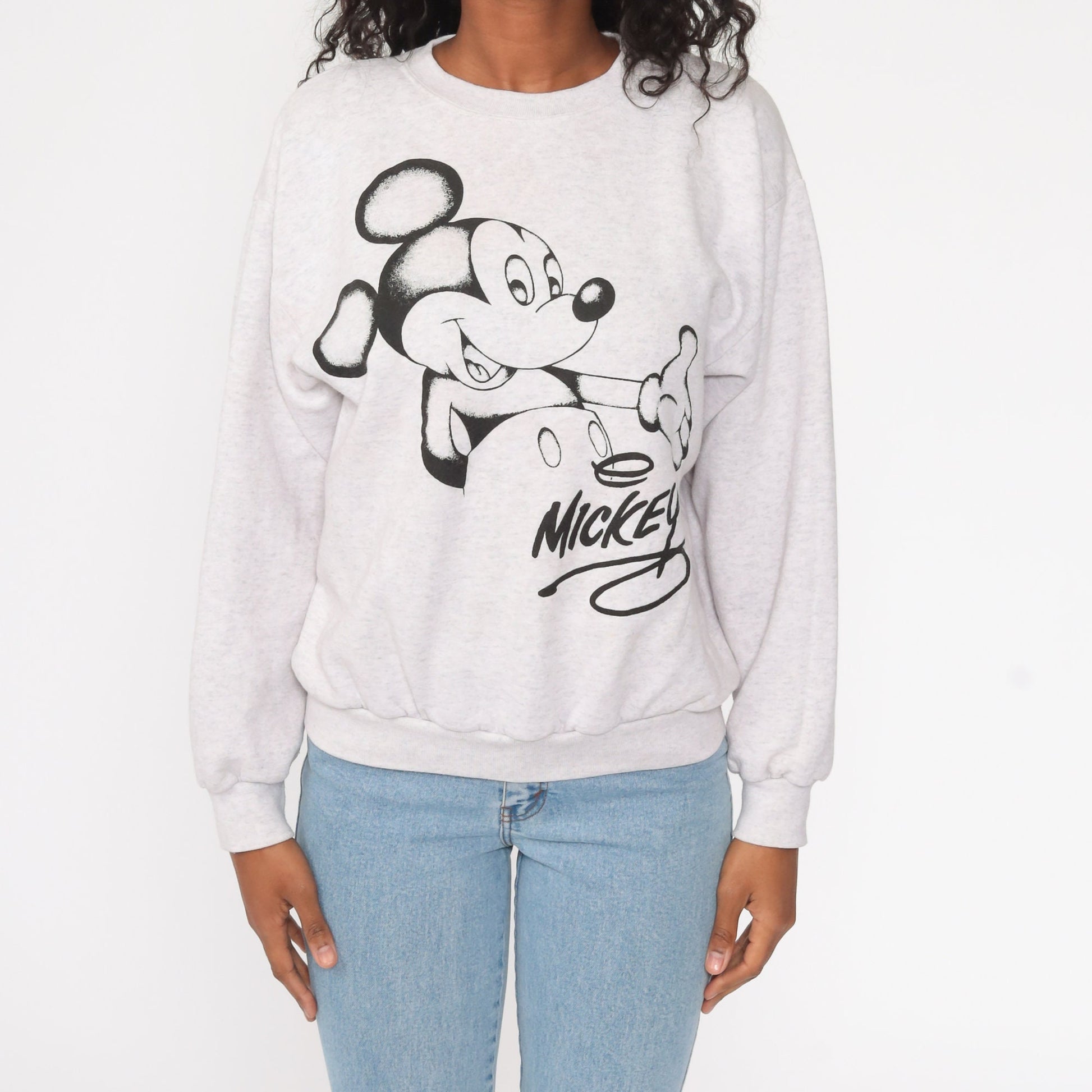 90s Mickey Mouse Disney Sweatshirt Grey Cartoon Crewneck Large