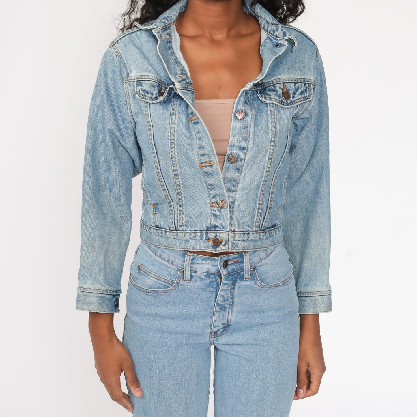 80s Levis Denim Trucker Jacket Blue Youth Large 2XS