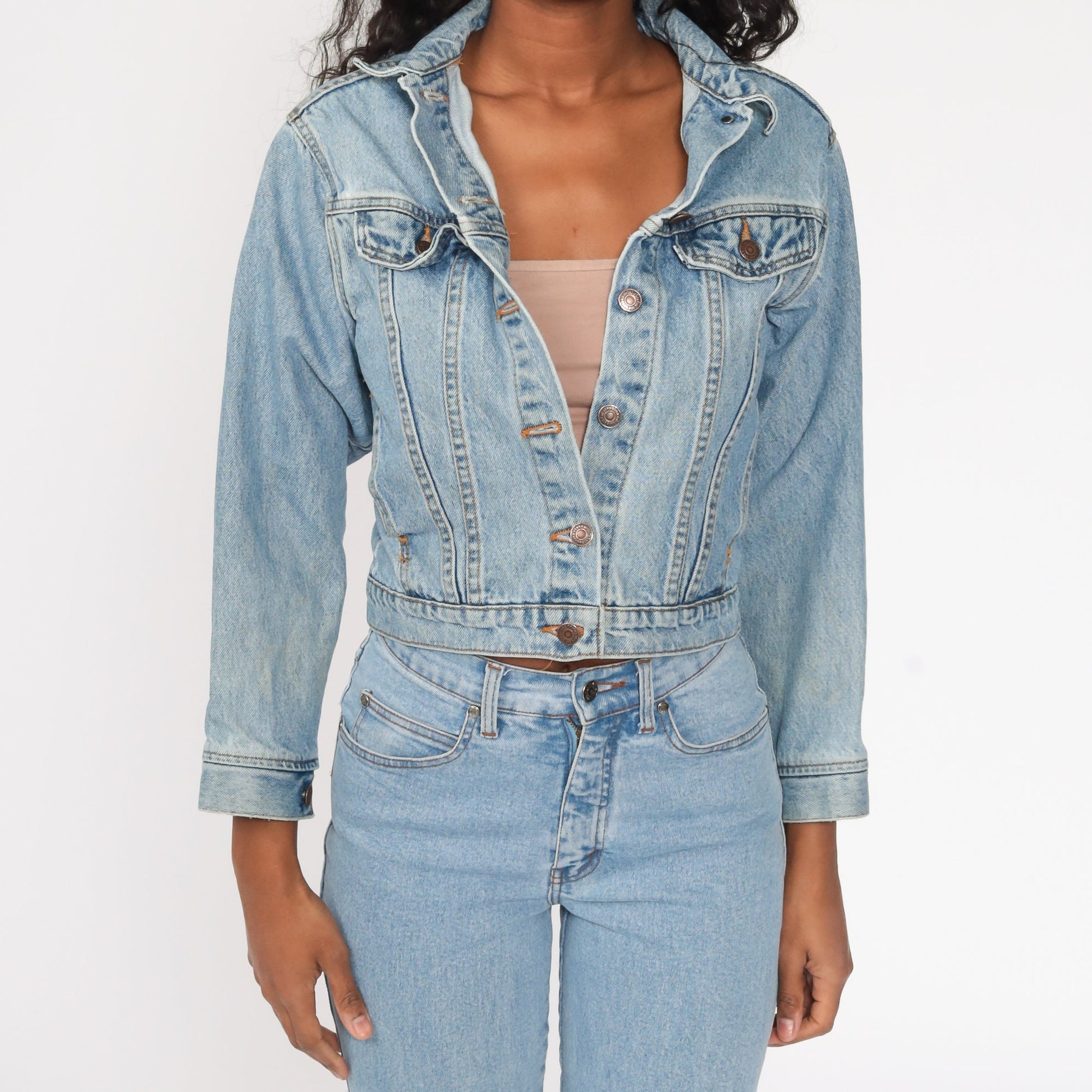 80s Levis Denim Trucker Jacket Blue Youth Large 2XS